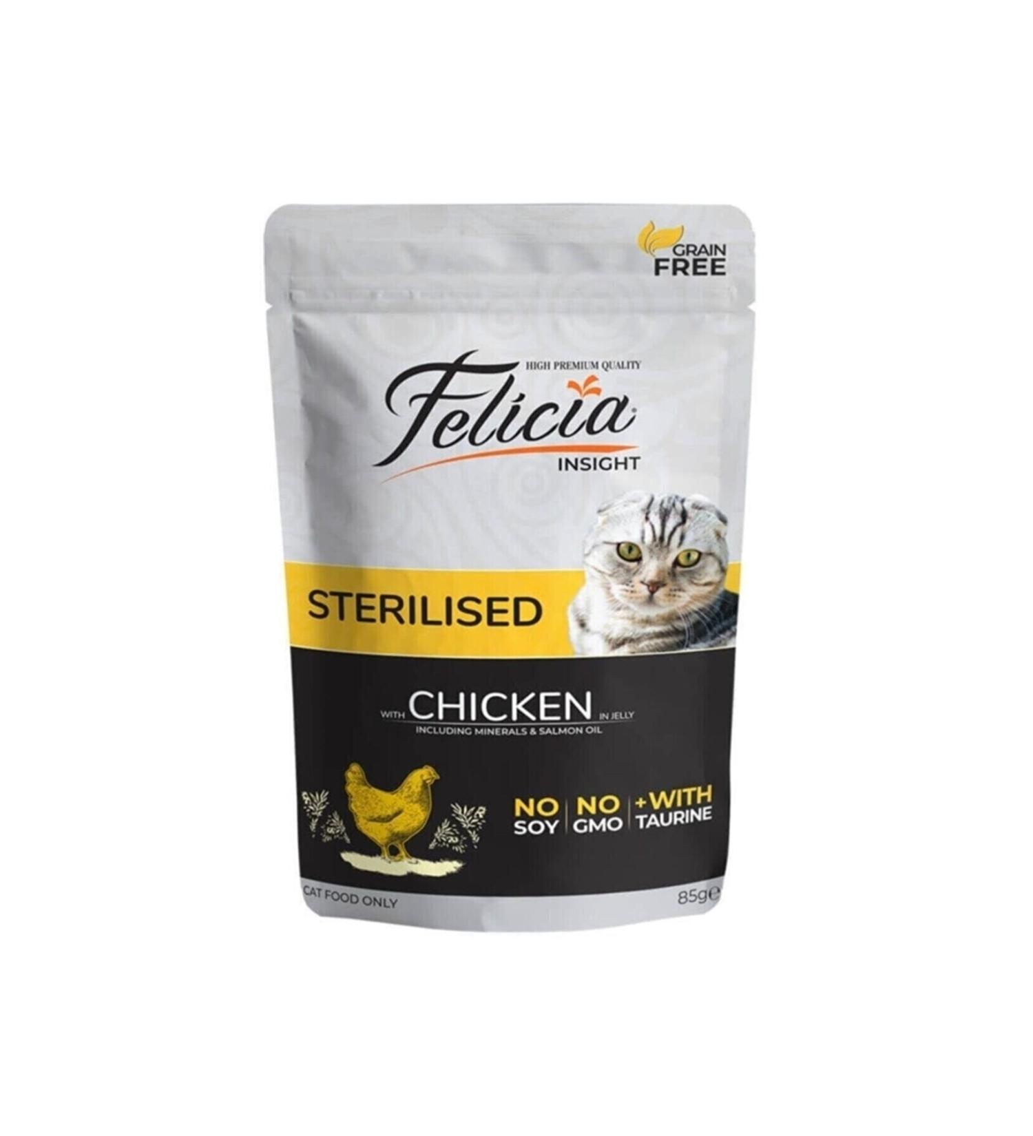 Felicia Pouch Grain-Free Chicken Sterilized Cat Food 85 Gr X 12 Pieces 26165