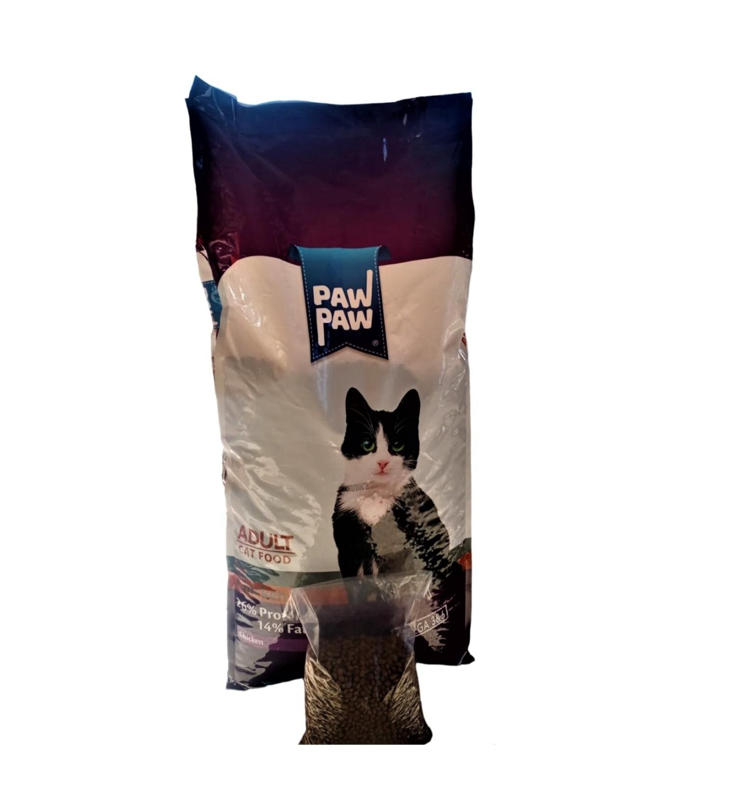 PawPaw 5 kg Adult Cat Food Chicken Paw Paw Filling