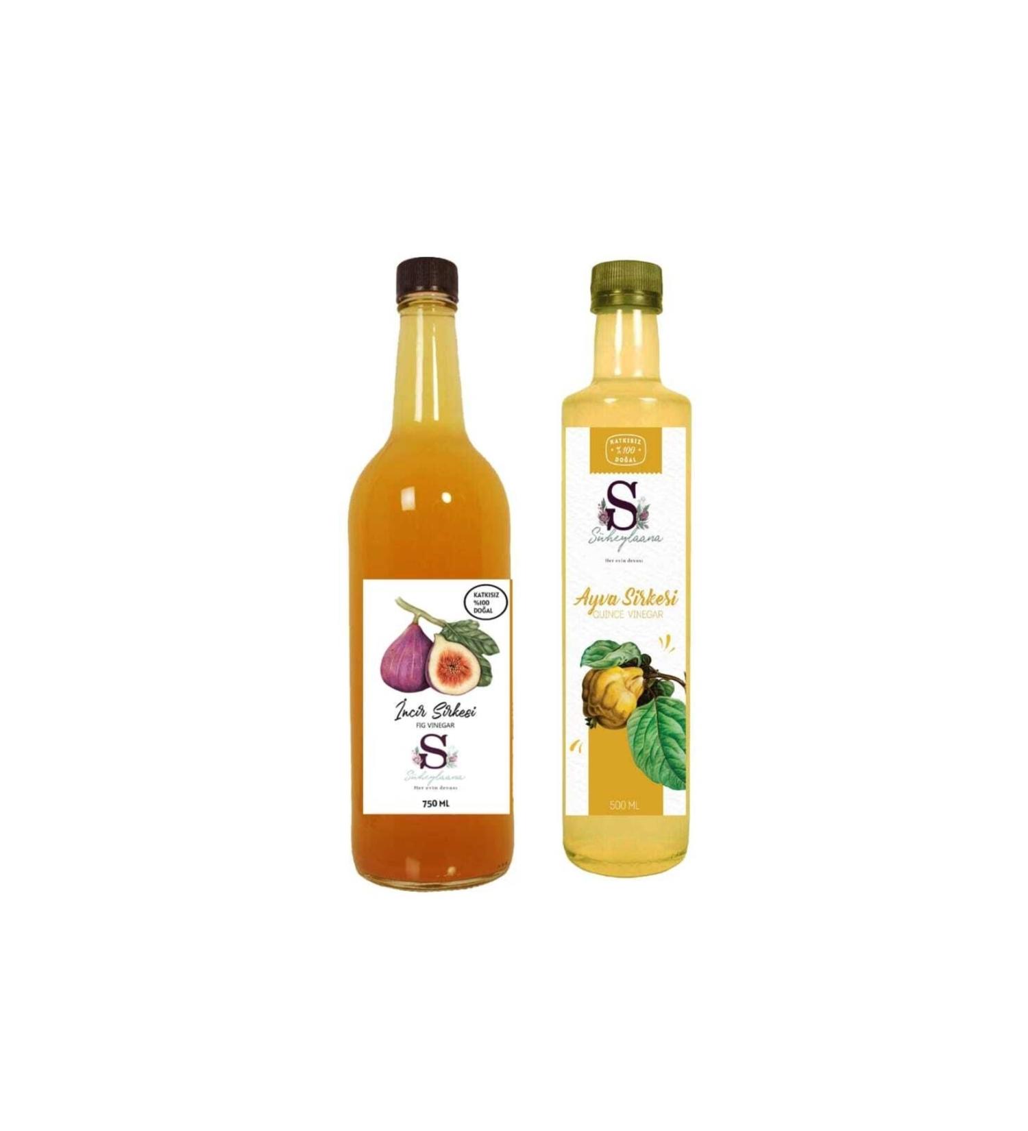 S heylaana Natural Fig Vinegar 750 ml Natural Quince Vinegar 500ml