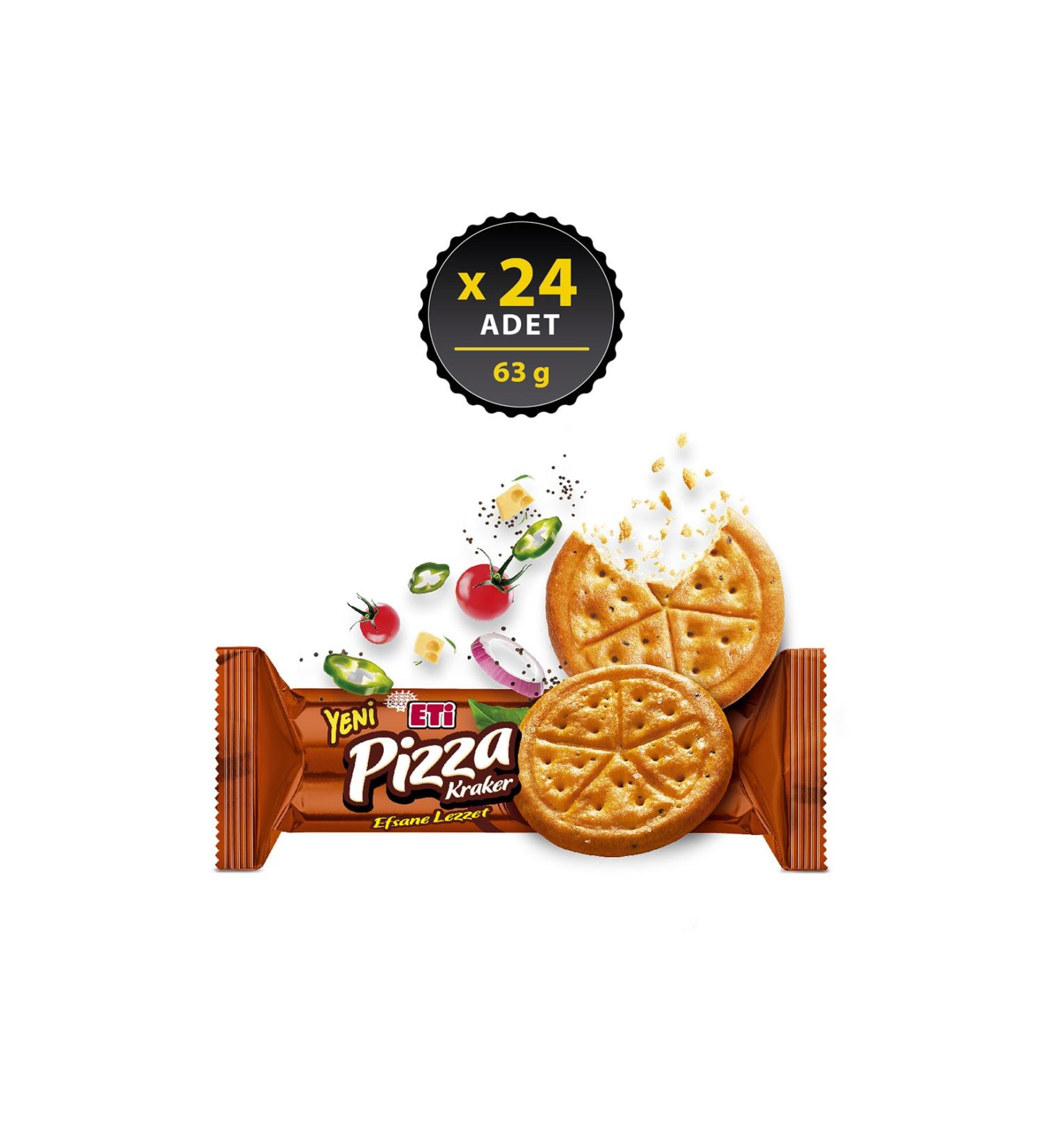 Eti Pizza Cracker Legendary Taste 63 g x 24 Pieces - Buy Online on GoSupps.com
