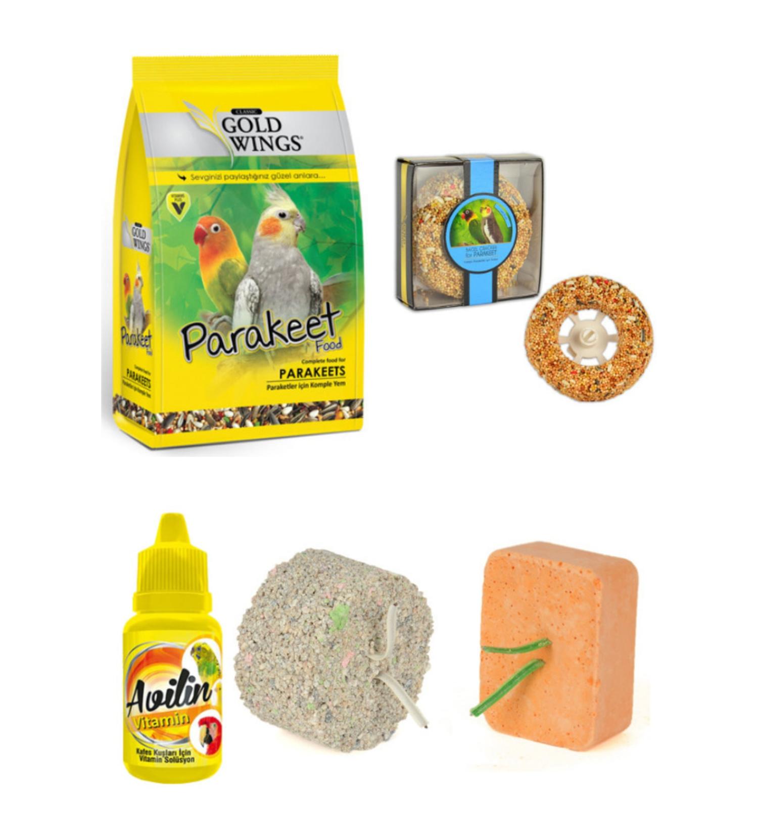 PureCanpati Paraket Food + Bagel Cracker Beak Stone (Mineral Block Energy Block) Vitamin