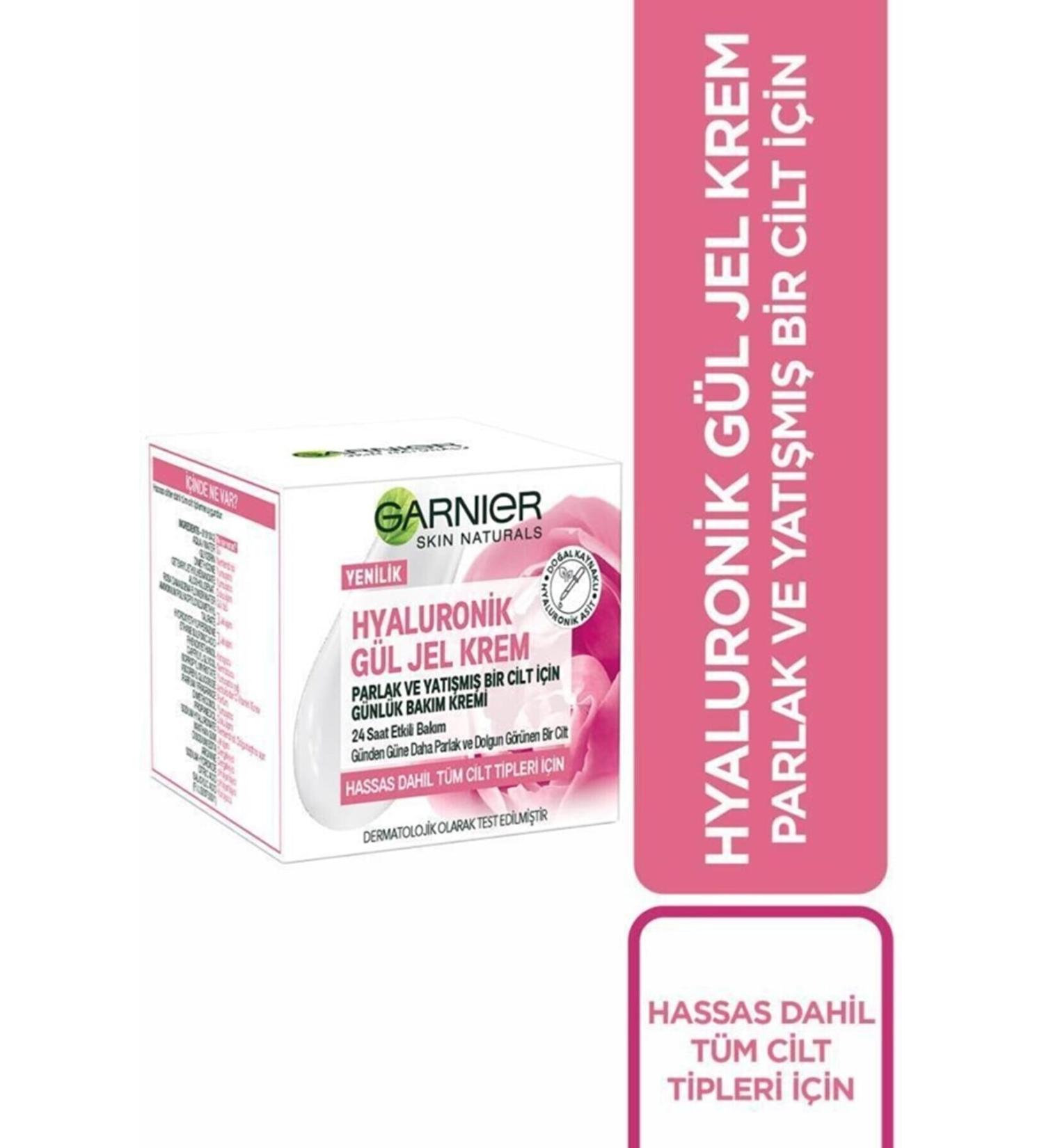 Garnier Hyaluronic Rose Gel Cream Daily Care Cream for a Bright and Soothed Skin (50 ml) - Buy Online on GoSupps.com