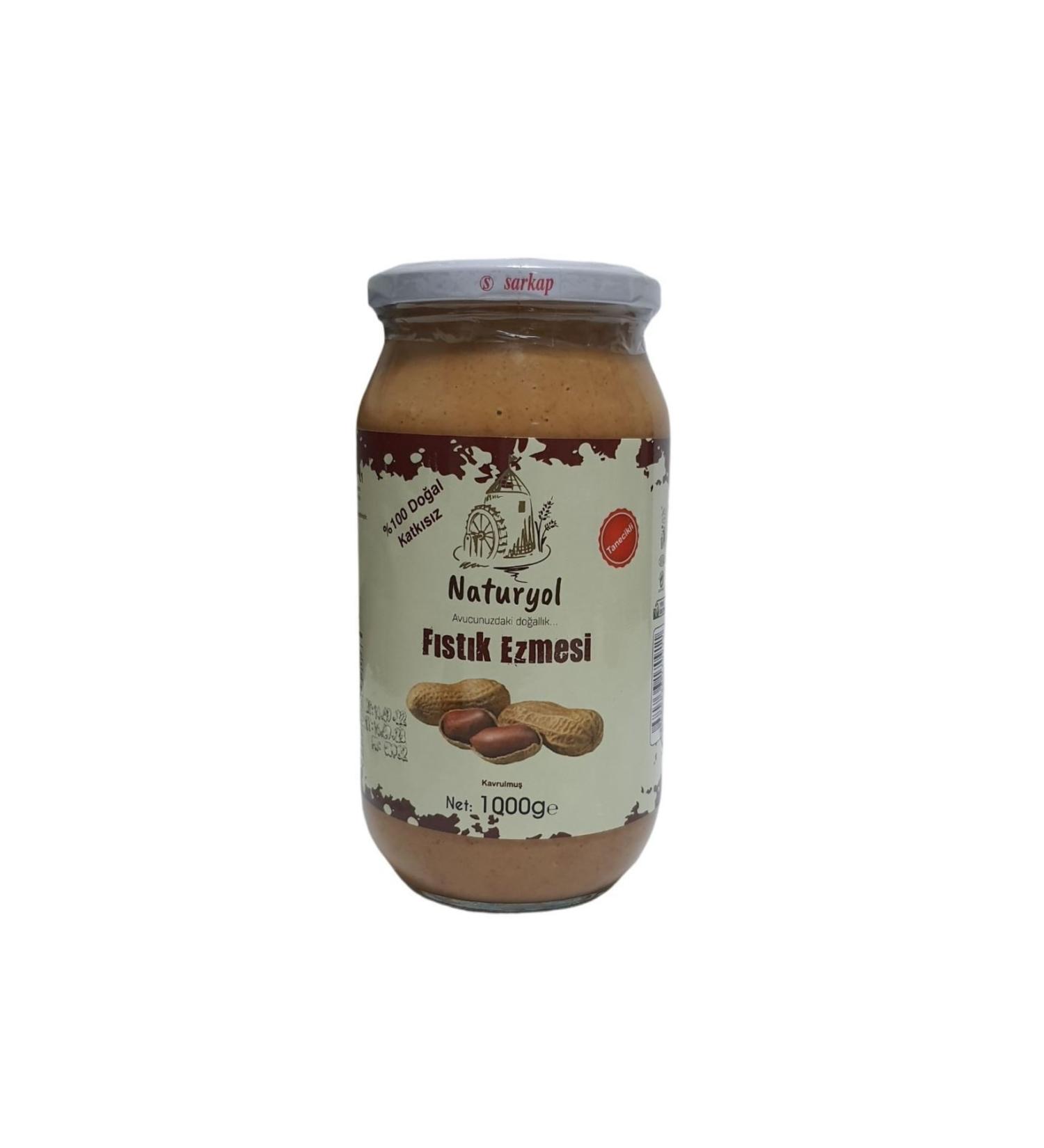 NATURYOL Natural Roasted Peanut Butter Sugar-Free Additive-Free 100 Percent Pure 1000 Gr