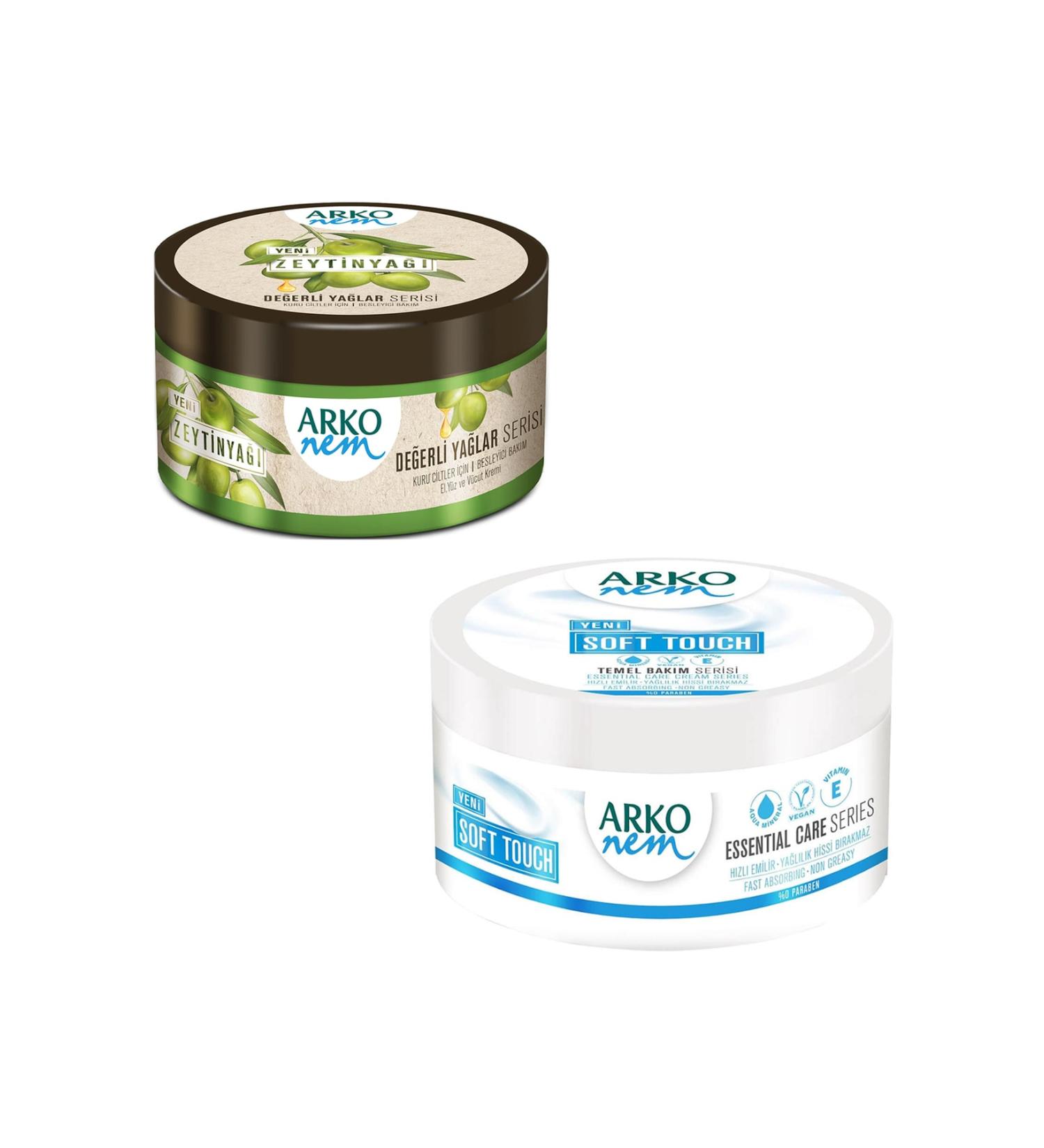 Arko Nem Precious Oils Olive Oil 250 Ml + Soft Touch Moisturizing Cream 250 Ml