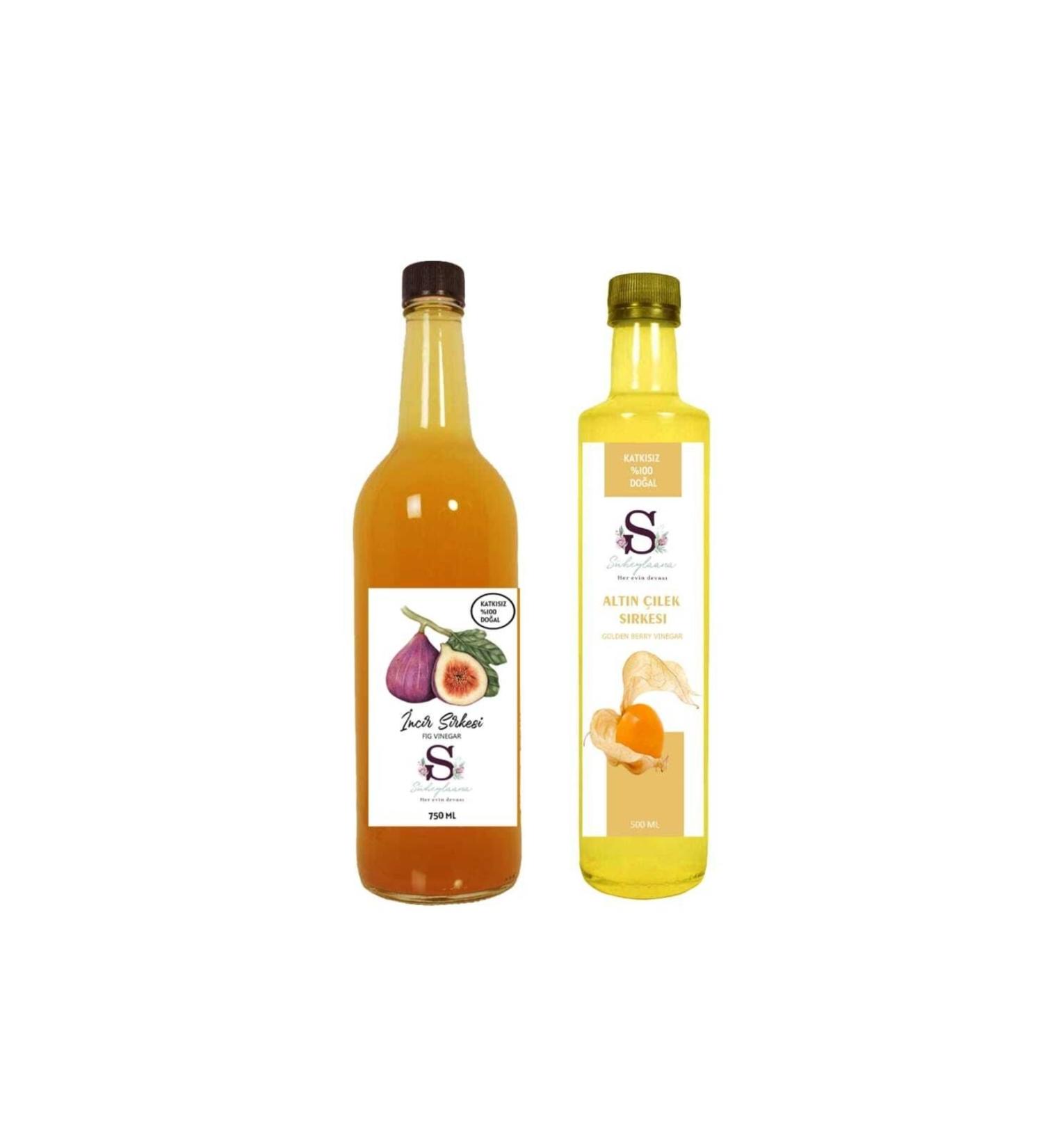Suheylaana Natural Fig Vinegar 750 Ml And Natural Golden Strawberry Vinegar 500 Ml