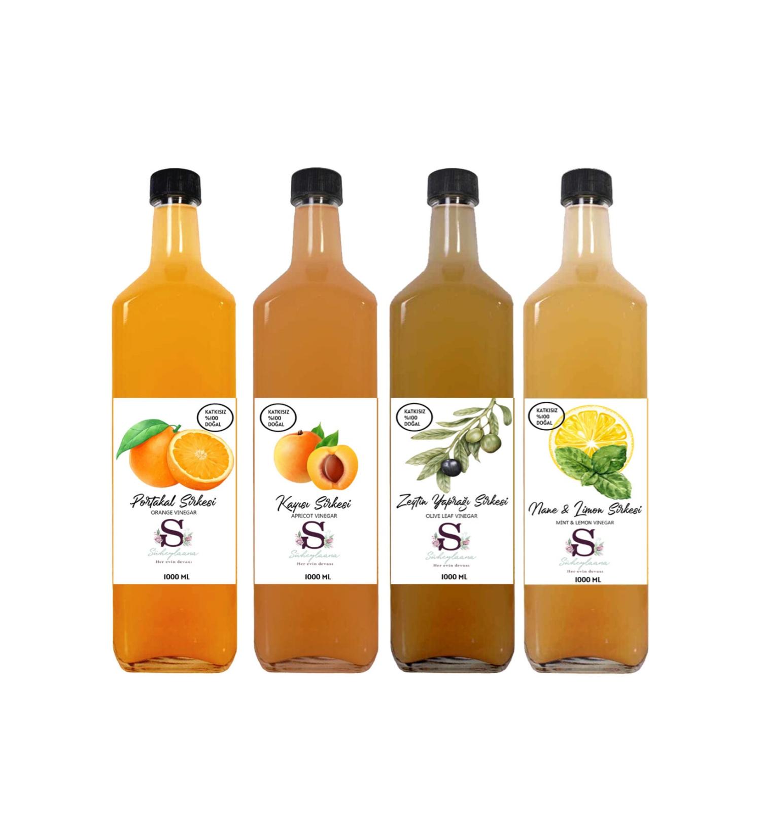 S heylaana Natural Orange Apricot Olive Leaf and Mint & Lemon Vinegar 1000 Ml