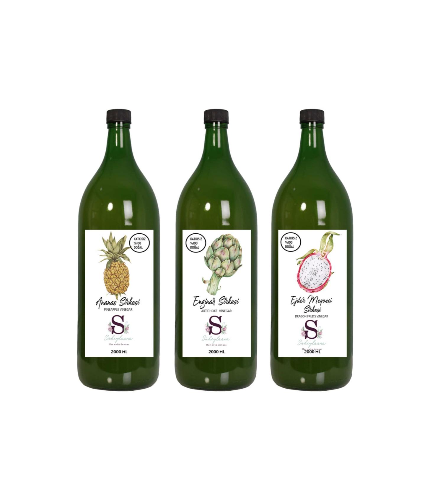 S heylaana Natural Pineapple Artichoke and Dragon Fruit Vinegar 2000 Ml