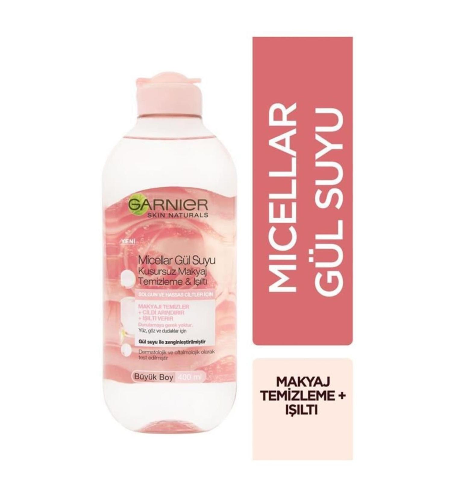Garnier Brand: Micellar Rose Water Perfect Makeup Cleansing & Shine 400 Ml 3600542326858 Category: - Buy Online on GoSupps.com