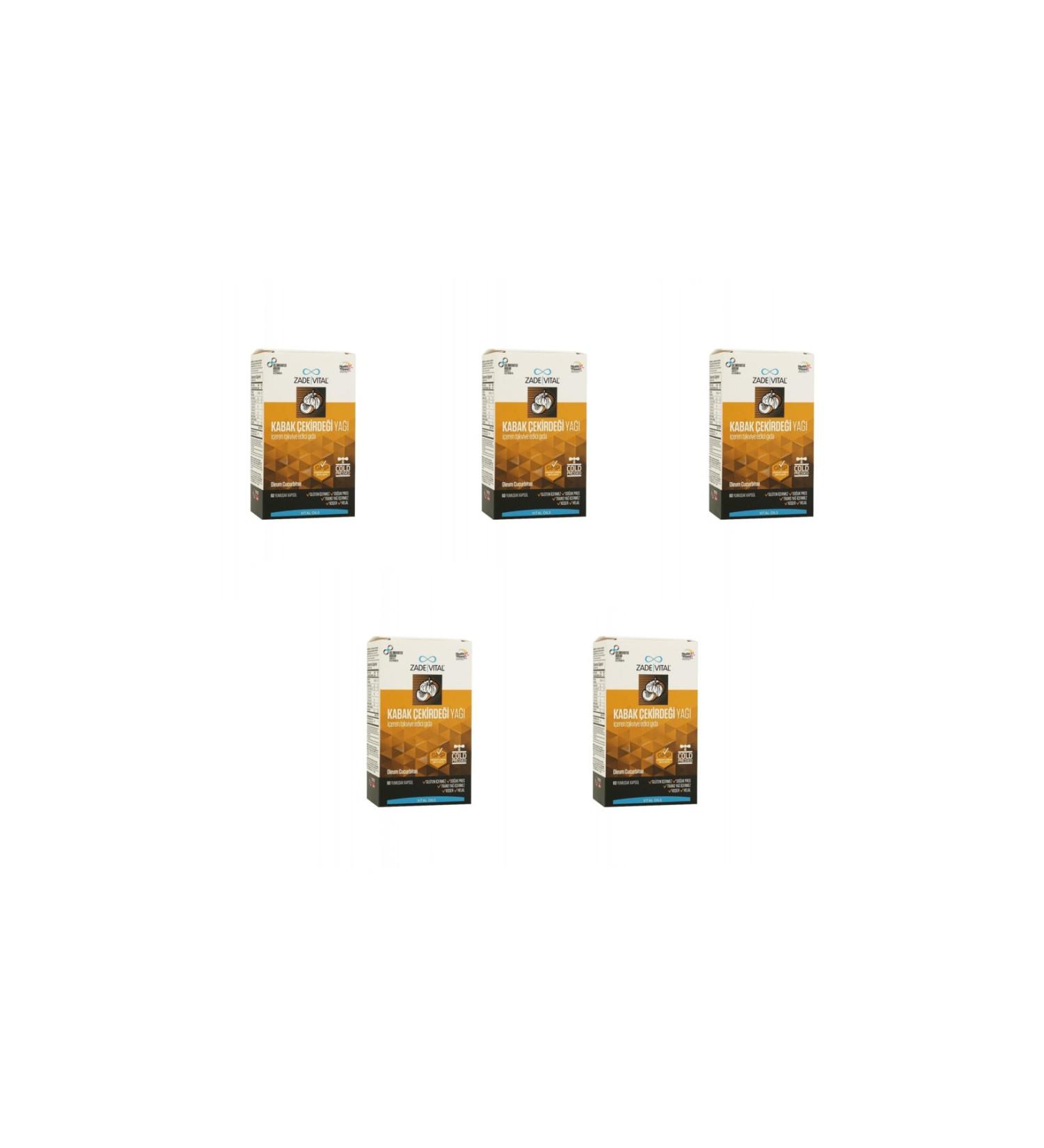 Zade Vital Pumpkin Seed Oil 60 Capsules 5 Pack