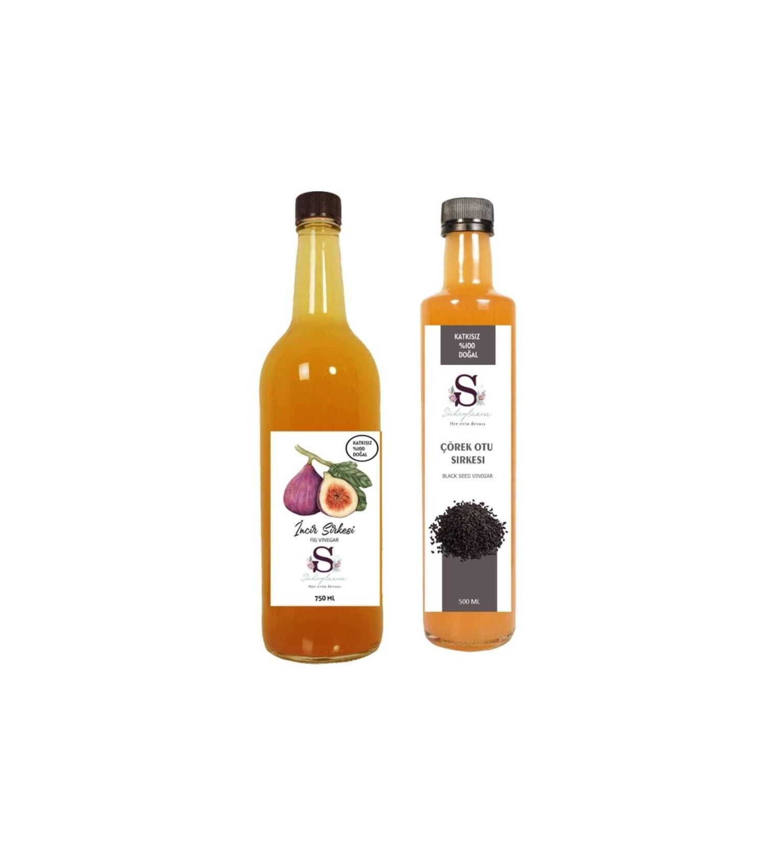 S heylaana Natural Fig Vinegar 750 ml and Natural Black Cumin Vinegar 500 ml