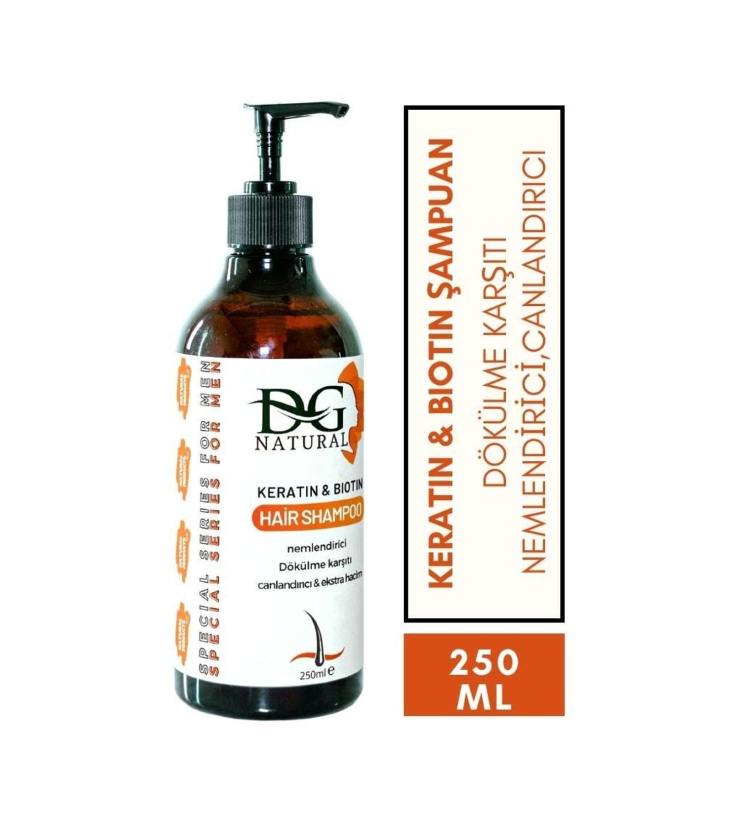 DG NATURAL Keratin & Biotin Anti-Hair Loss Repairing Shampoo for Men 250ml
