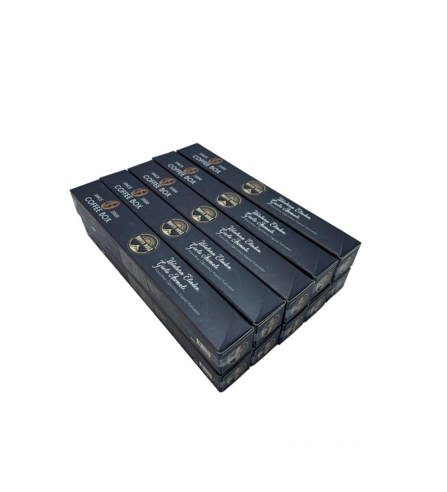 MONTE ROSA Espresso Premium Capsule Coffee 10 X 5 gr X 10 Boxes (100 PCS) Nespresso Machine Compatible