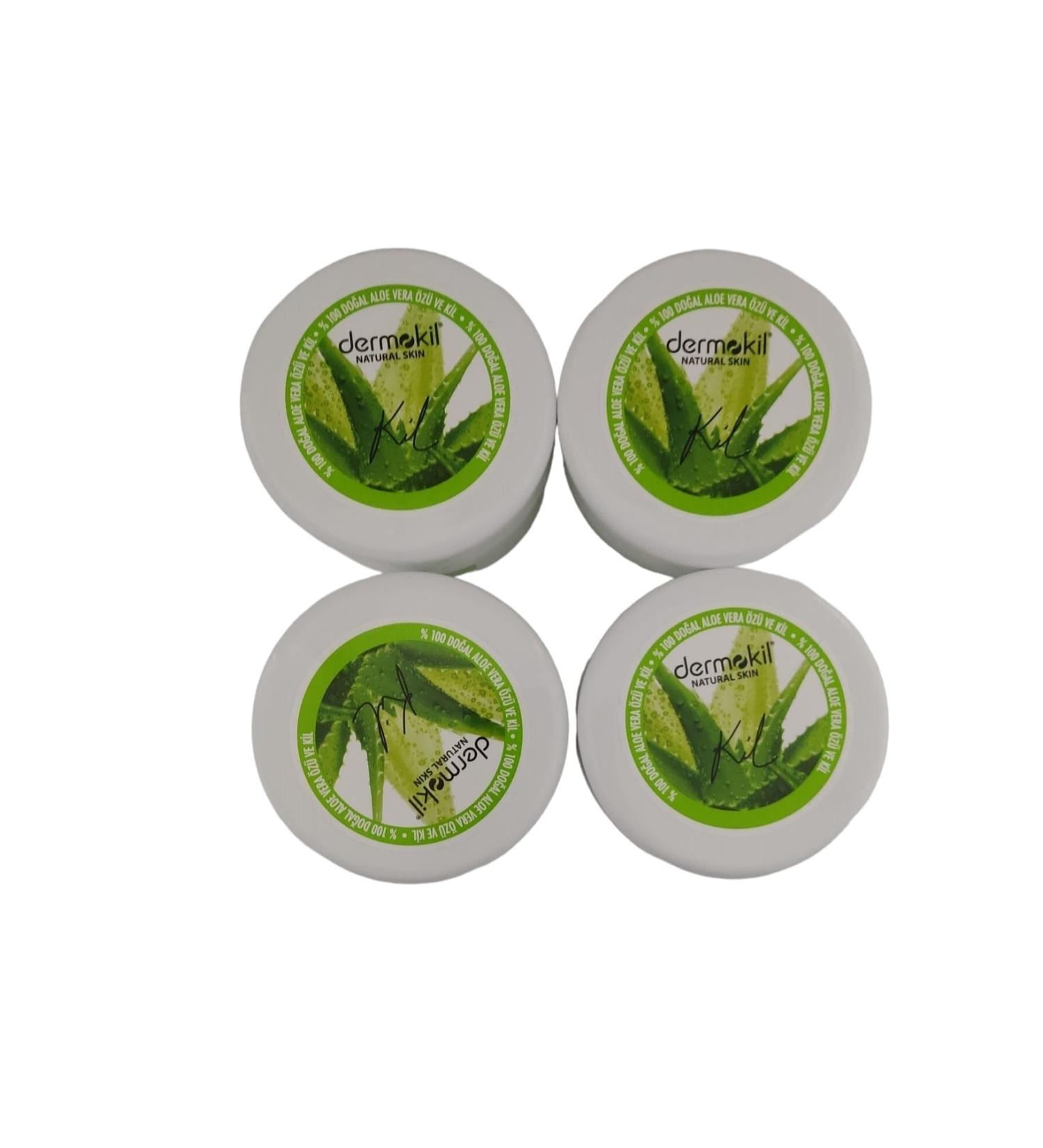 Dermokil 0 Natural Aloe Vera Extract and Clay Hand Face and Body Cream Set of 4 Pieces (300*4:1200 Ml) - Buy Online on GoSupps.com