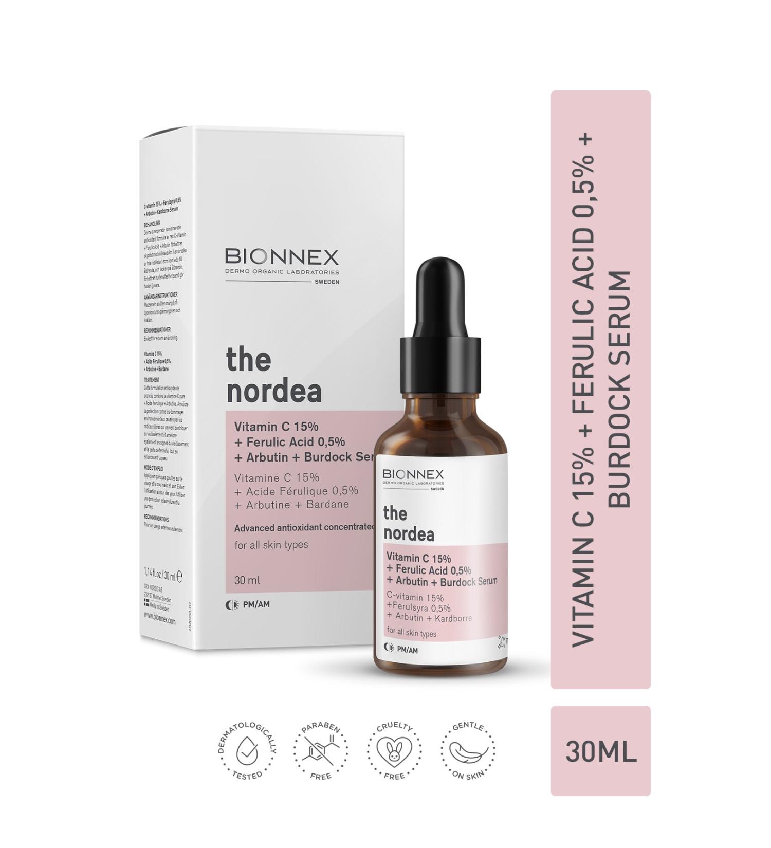 Bionnex The Nordea Vitamin C 15% + Ferulic Acid 0 5% + Arbutin + Burdock
