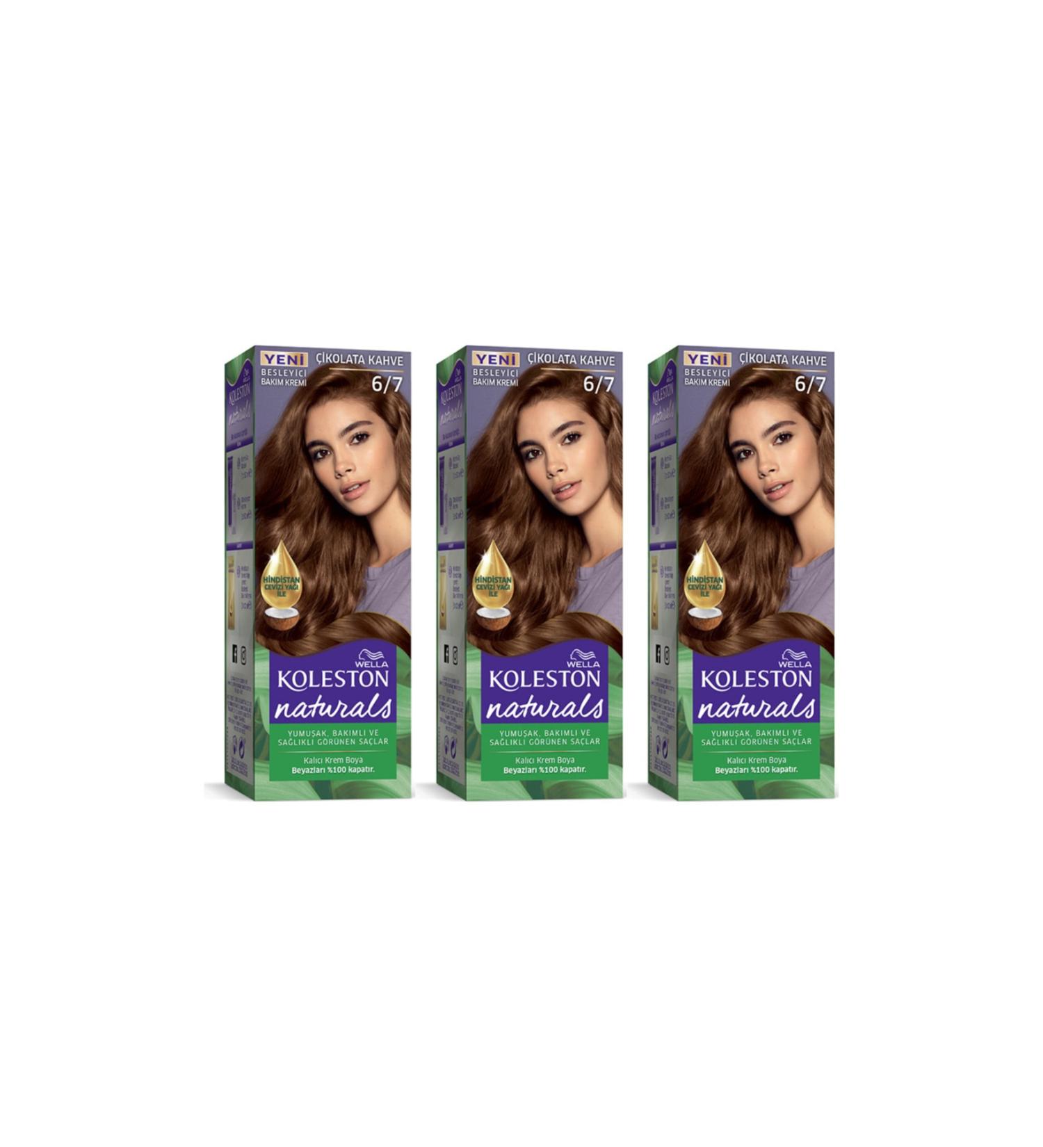 Wella Koleston Naturals Hair Dye 6/7 Chocolate Brown 3 Pieces - Buy Online on GoSupps.com