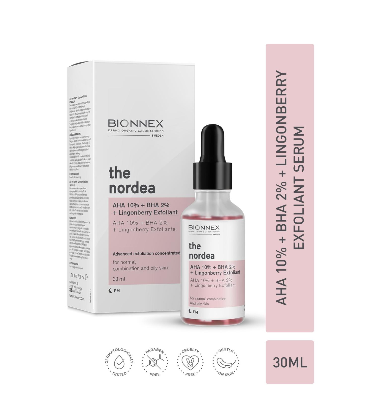 Bionnex The Nordea Aha 10% Bha 2% Exfoliate Lingonberry Exfoliant Serum