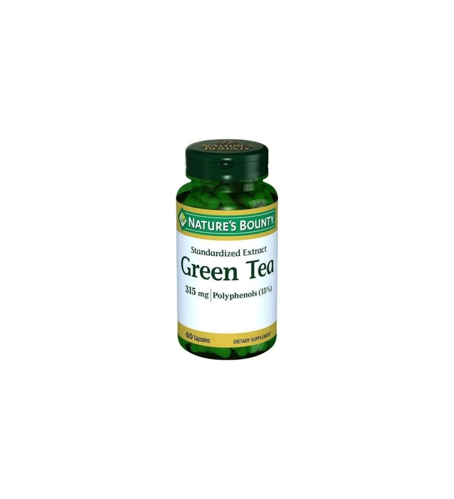 Natures Bounty Green Tea 315mg Green Tea Extract Supplementary Food 60 Capsules