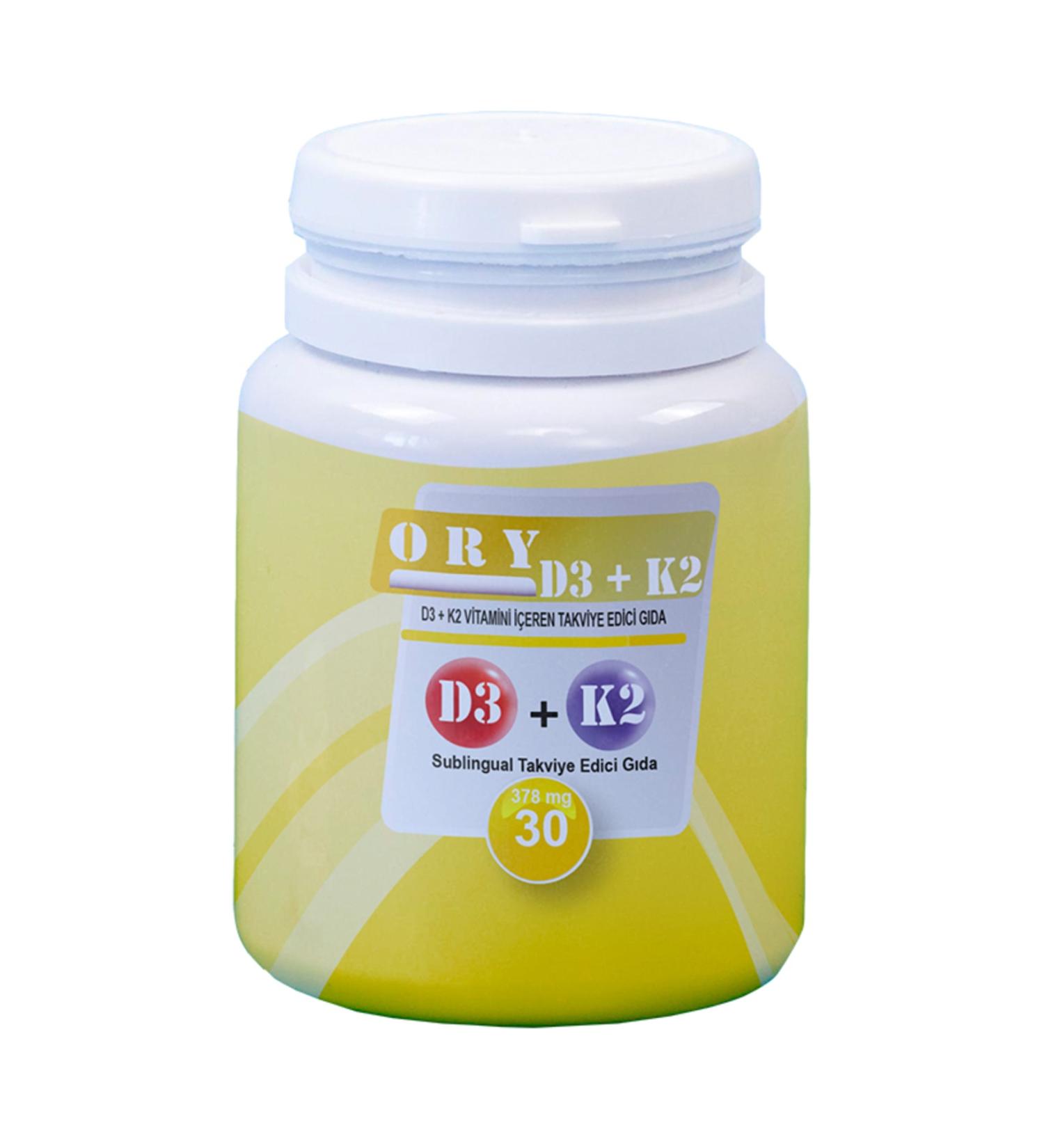 ORYPHARMA D3 Vitamin K2 (SUBLANGUAGE) Food Supplement 30 Tablets