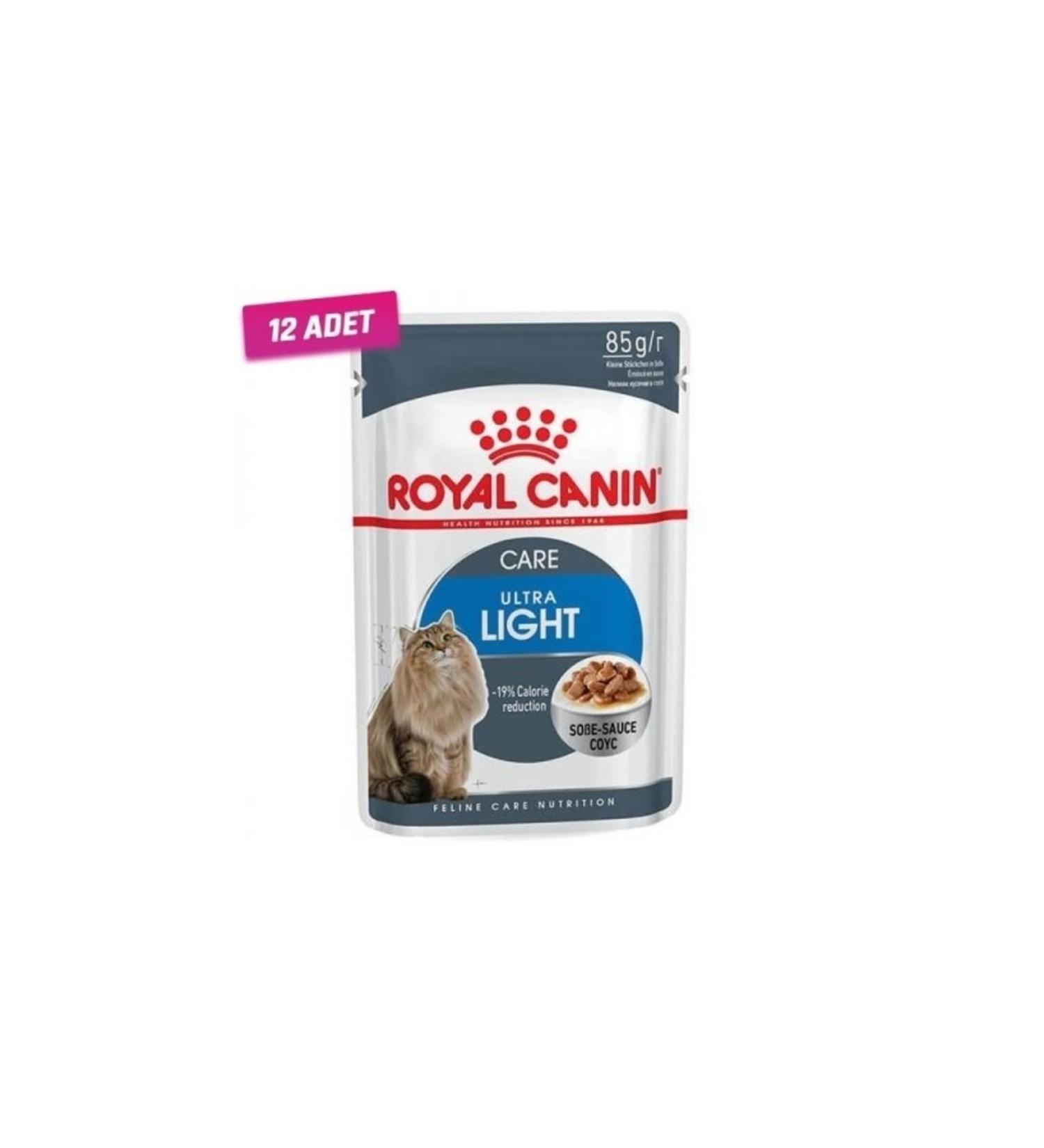 Royal Canin 12 Pieces - Ultra Light Gravy Pouch Diet Cat Food 85 Gr