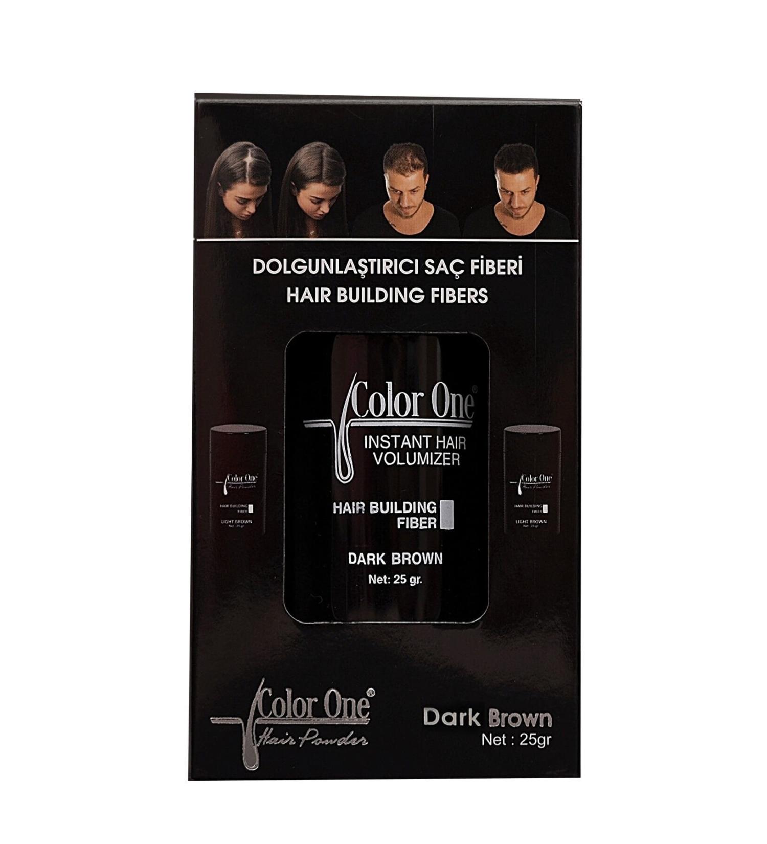 Brand Color One Hair Building Fibers Dark Brown Volumizing Hair Fiber Dark Brown 25g