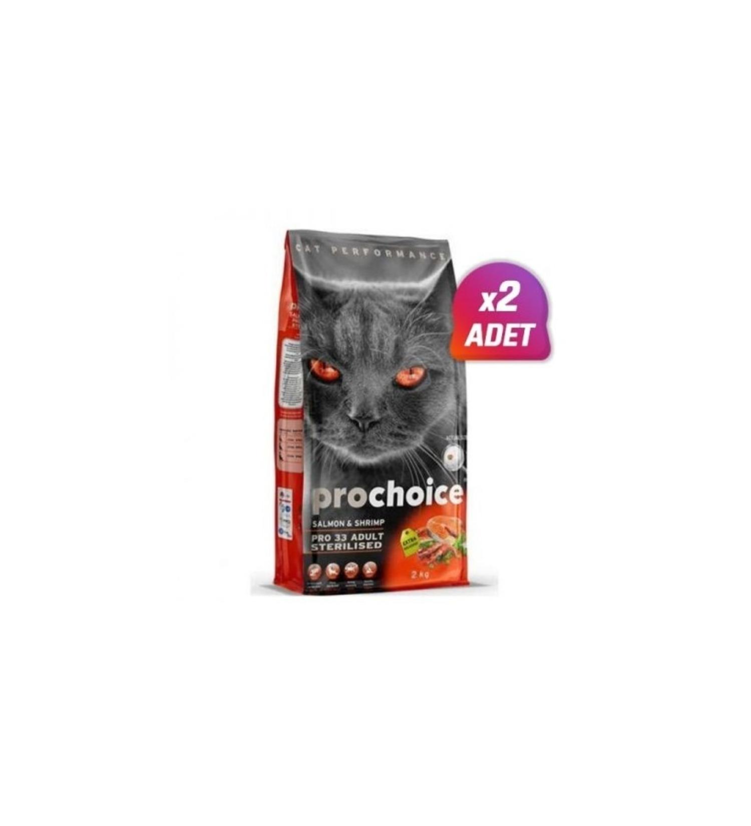Pro Choice 2 Pieces - Pro Choice Pro33 Sterilized Salmon Cat Food 2 kg