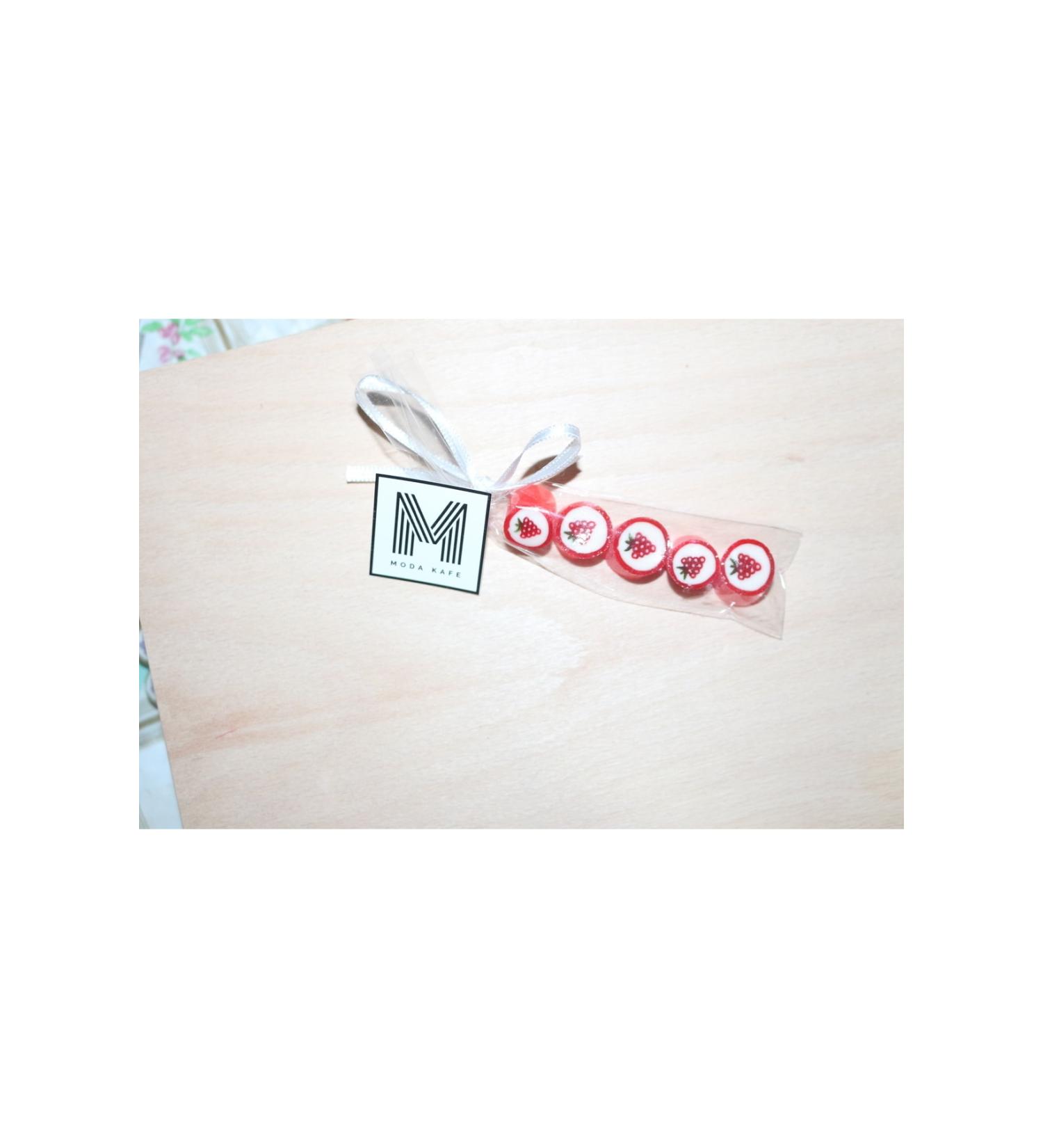 SEKERC YA AR Strawberry Patterned Finger Lolly 12 Pieces