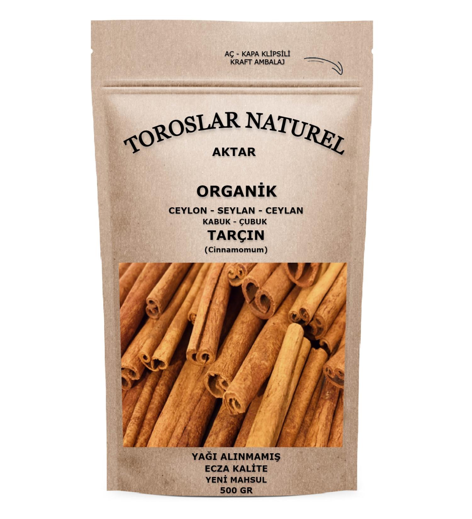 Toroslar Naturel Aktar Organic Cinnamon Stick Bark Pharmacy Quality Ceylon Oil Free New Crop 500 gr