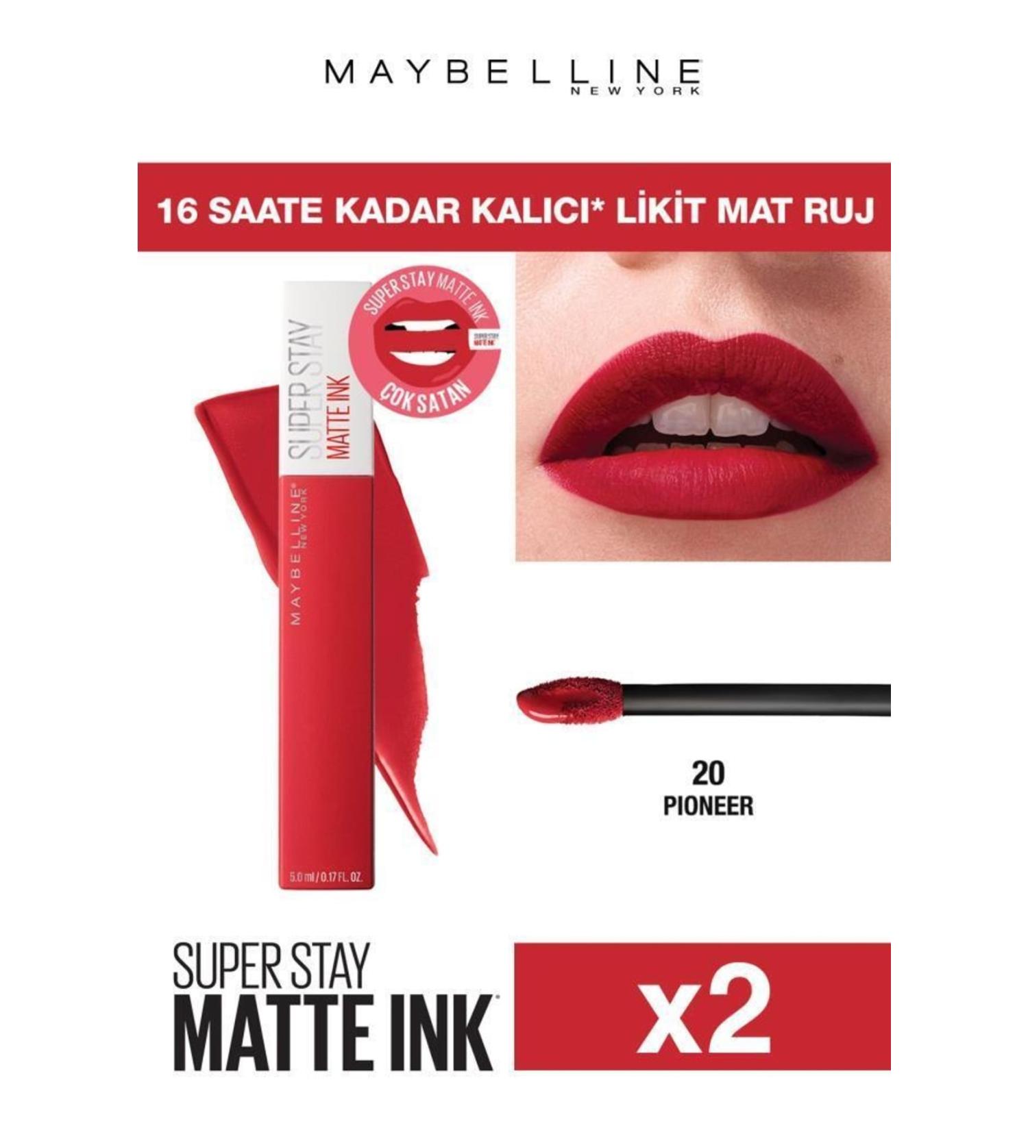 Maybelline New York Super Stay Matte Ink Lipstick - 20 Pioneer X2
