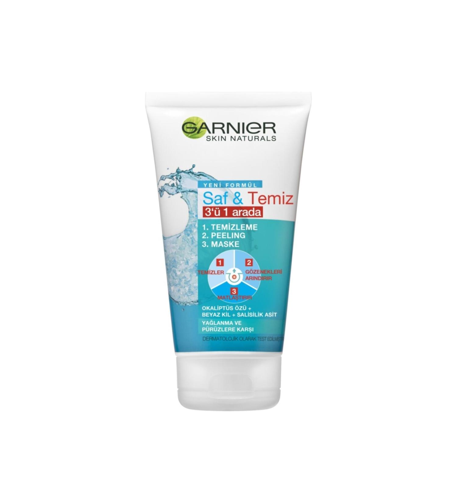 Garnier Pure and Clean 3 in 1 Eucalyptus Peeling Mask 50 ml