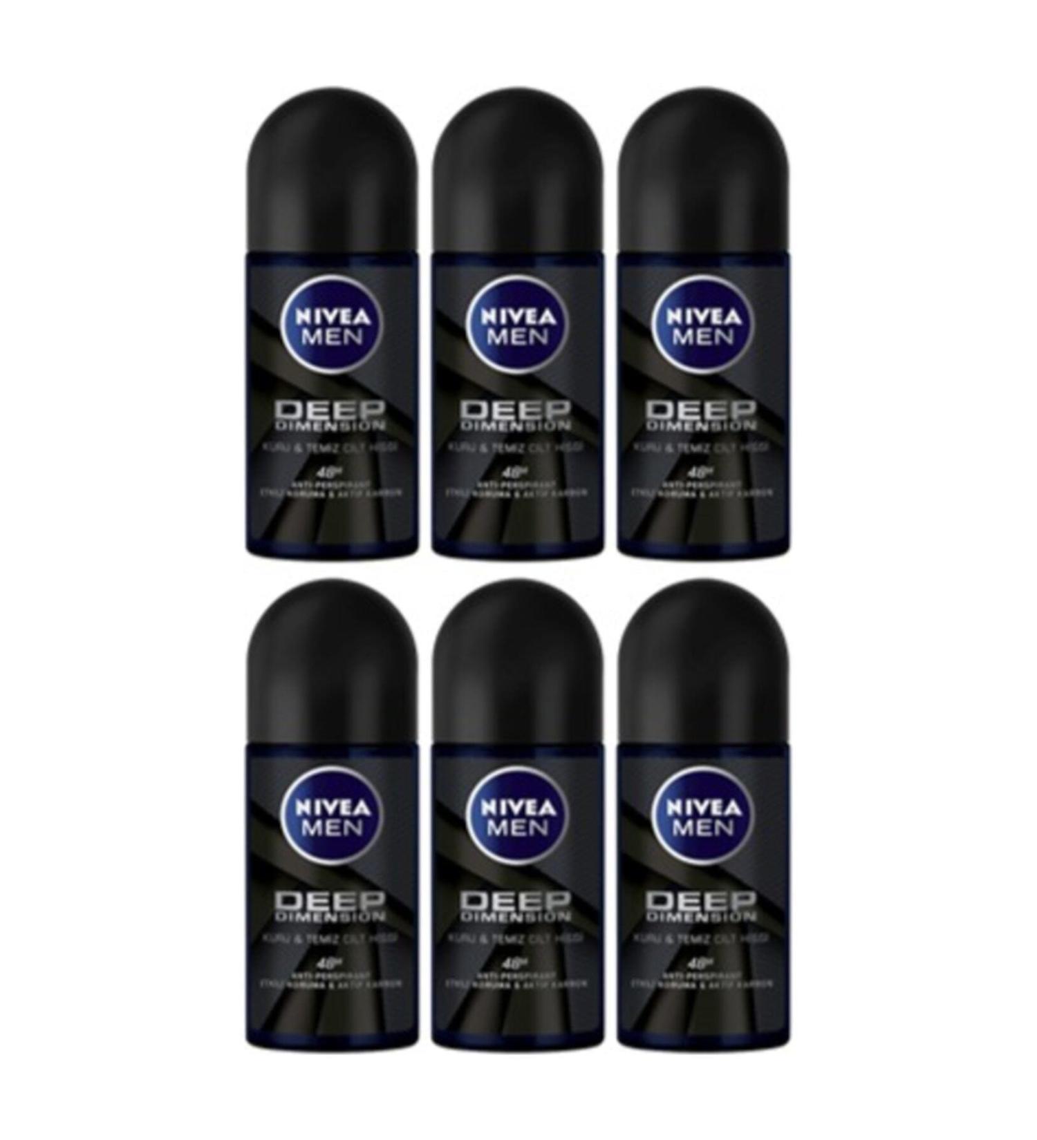 NIVEA Men Deep Dimension 48h Roll On 50 ml X 6 Pieces