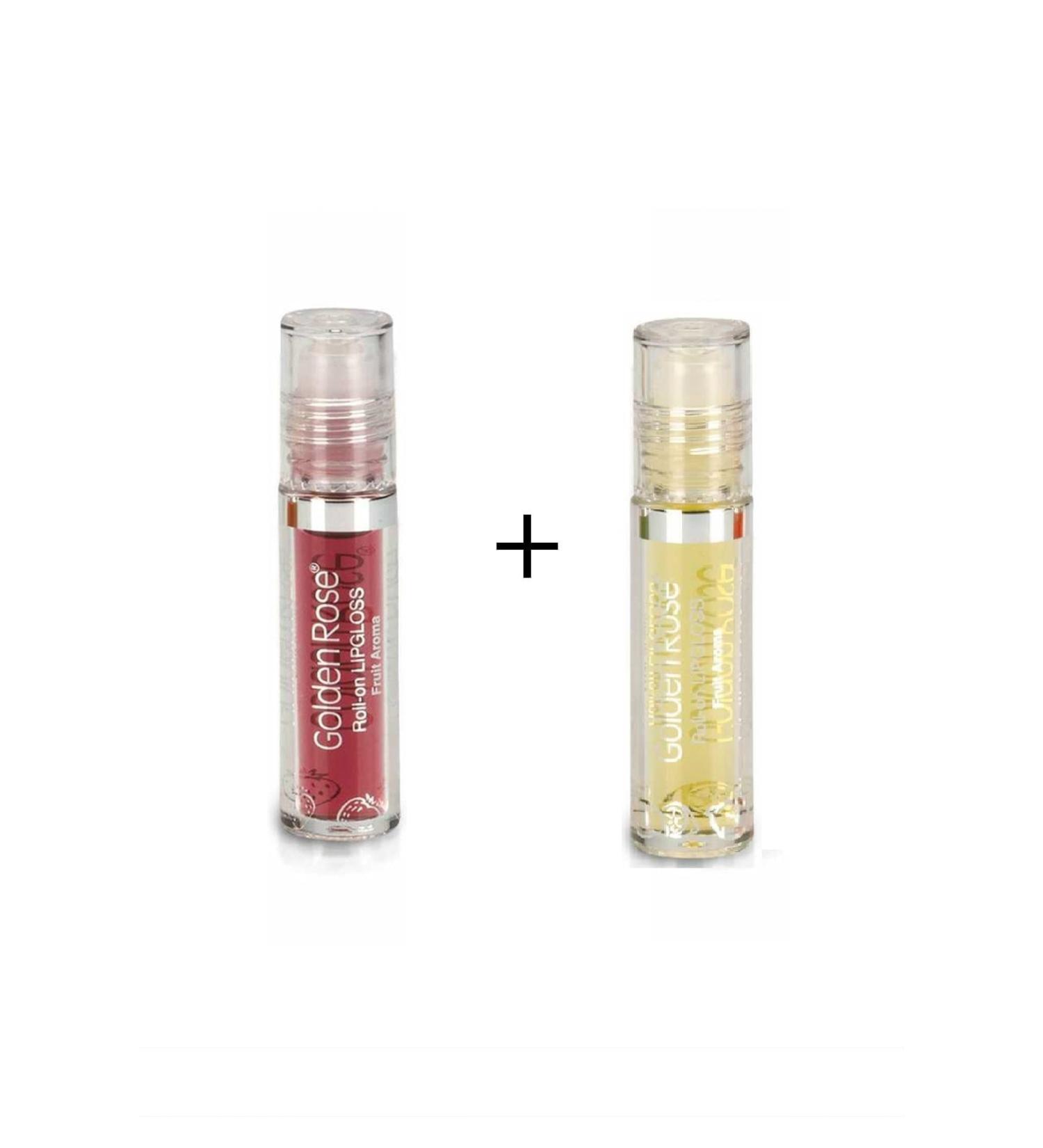 Golden Rose Fruity Lip Gloss Roll On Lipgloss Strawberry + Lemon 2 Pieces 71717171214