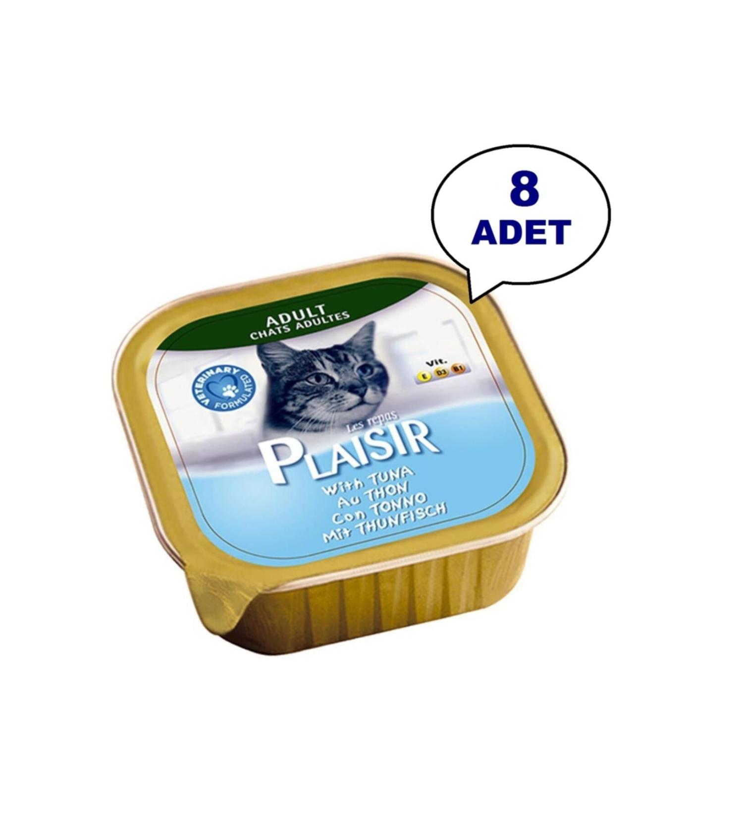 Plaisir Tuna Tuna Pate Adult Cat Wet Food 100 Gr - 8 Pieces
