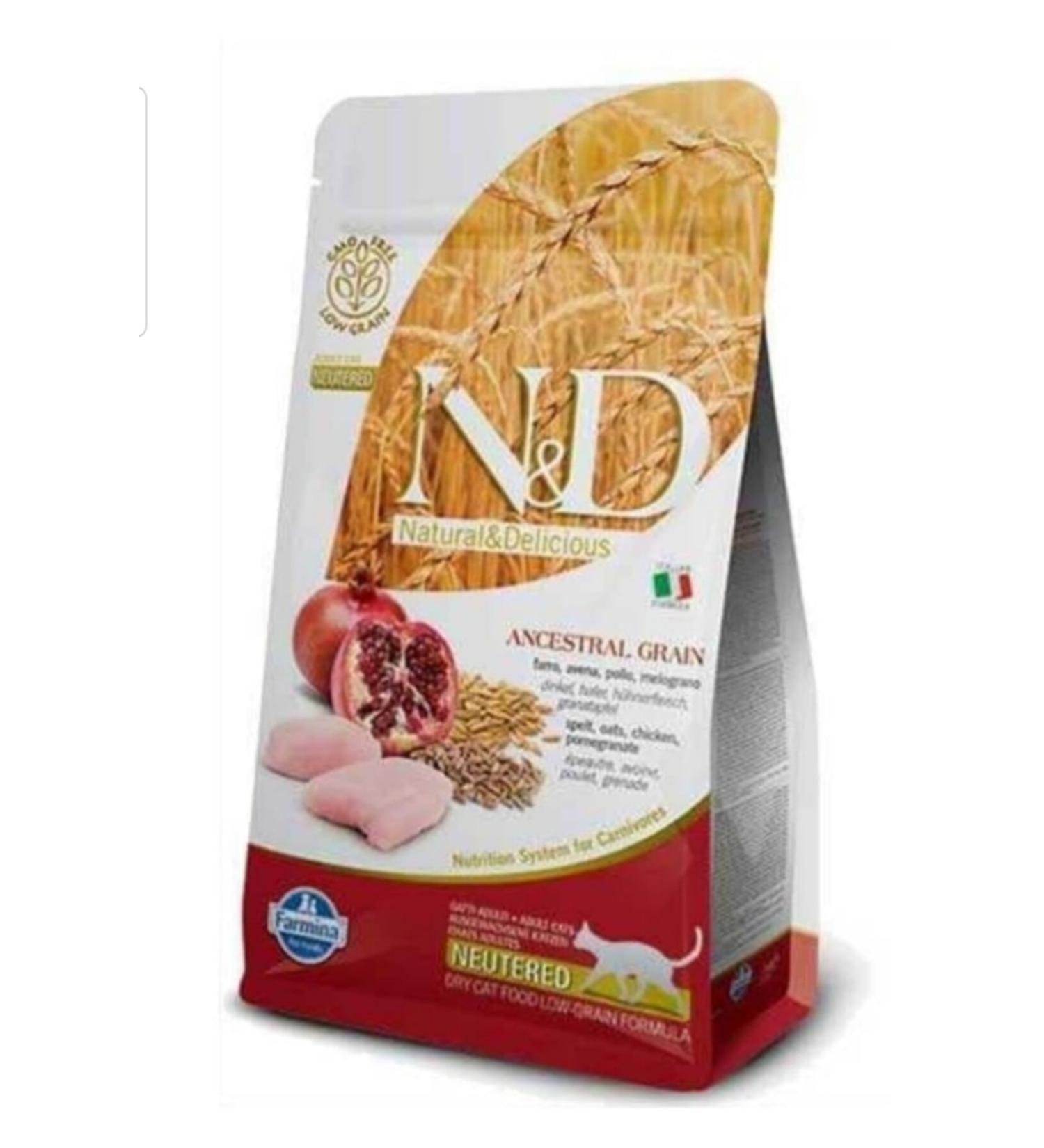 N & D Low Grain Chicken & Pomegranate Cat Food 1.5kg