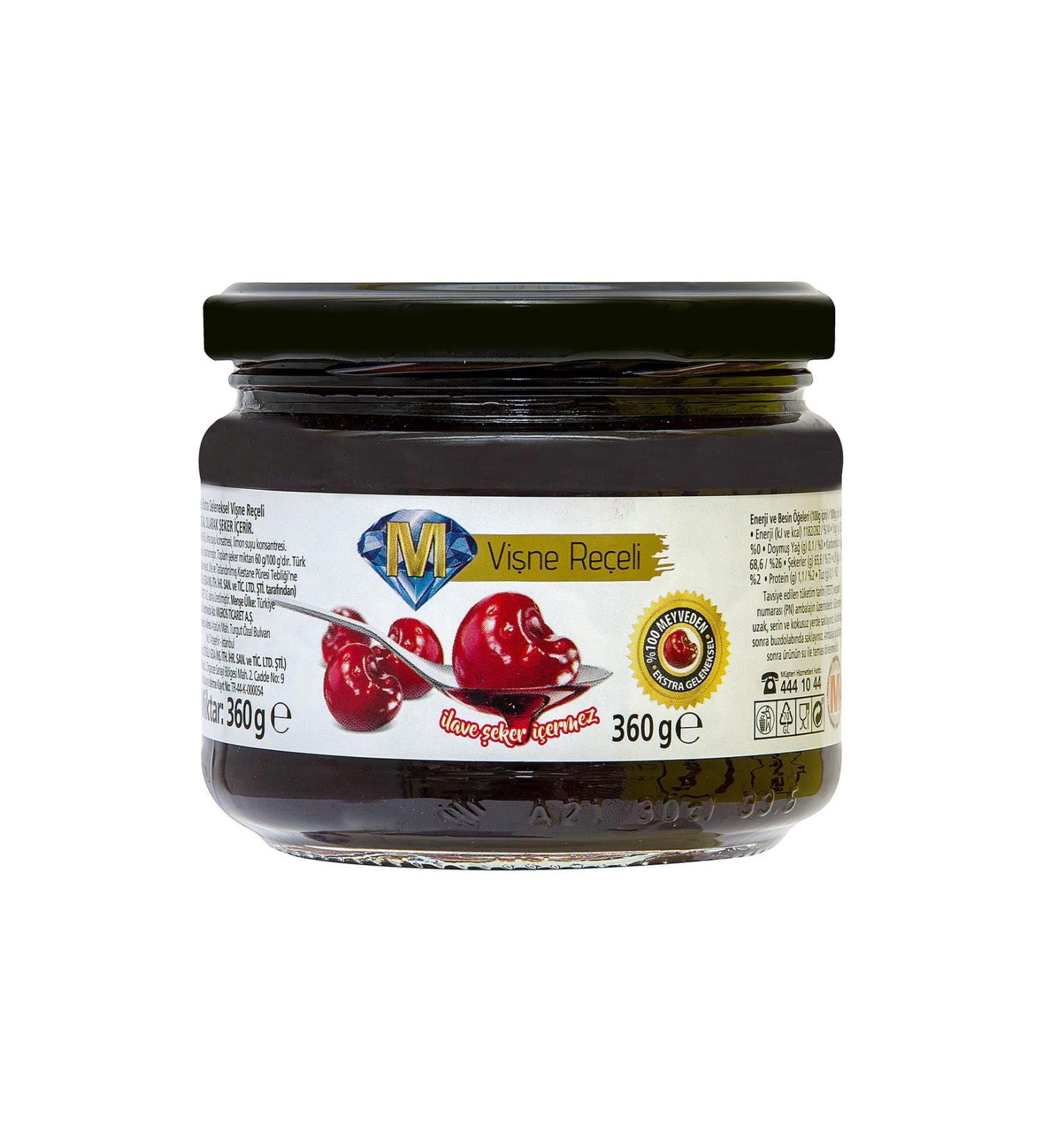 Migros No Sugar Added Cherry Jam 360 gr