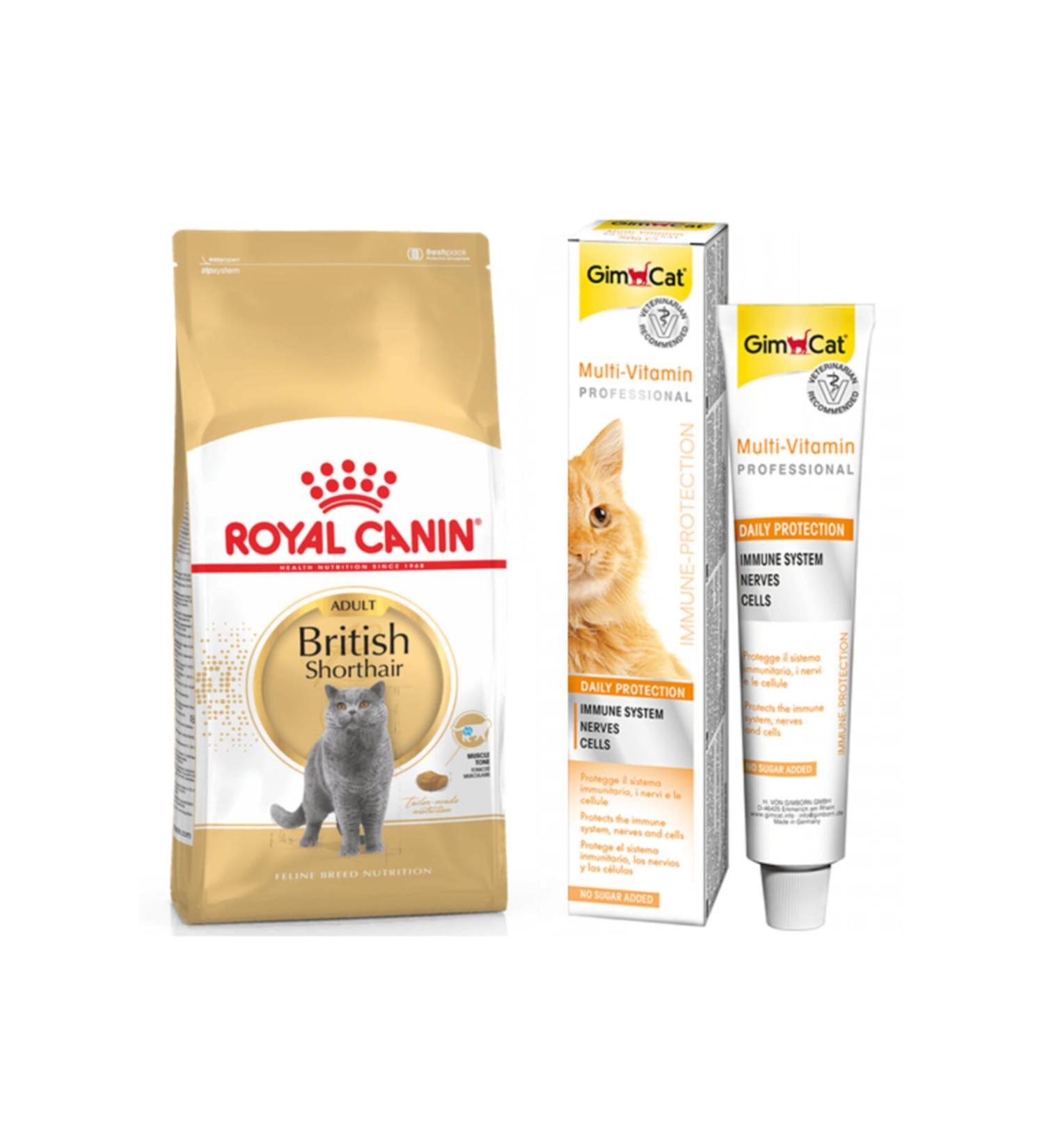 Royal Canin Adult British Shorthair Cat Food 4 kg + Gimcat Multivitamin Cat Reward 20 gr