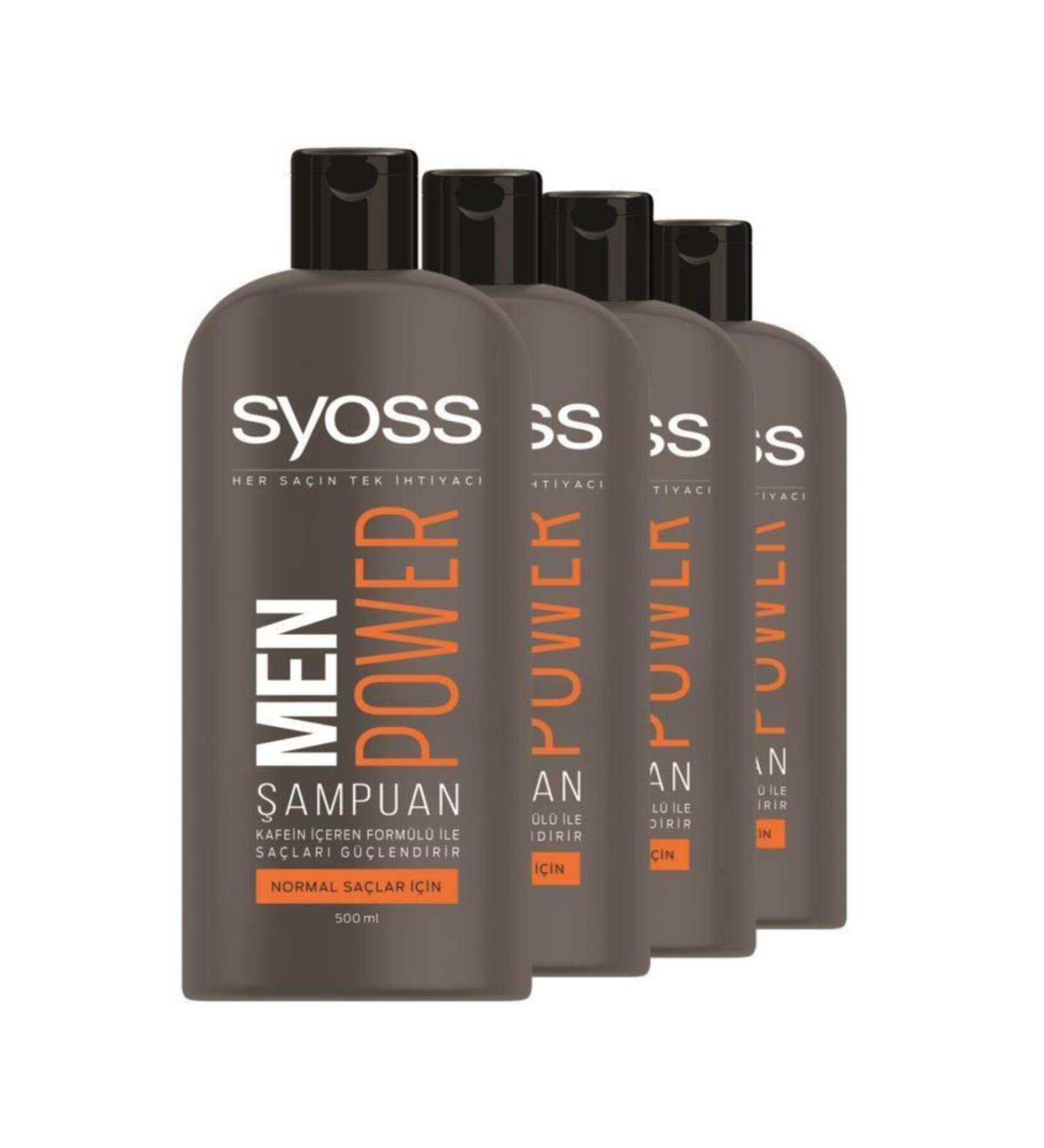 Syoss 4 Pieces Men Power Shampoo 500 ml