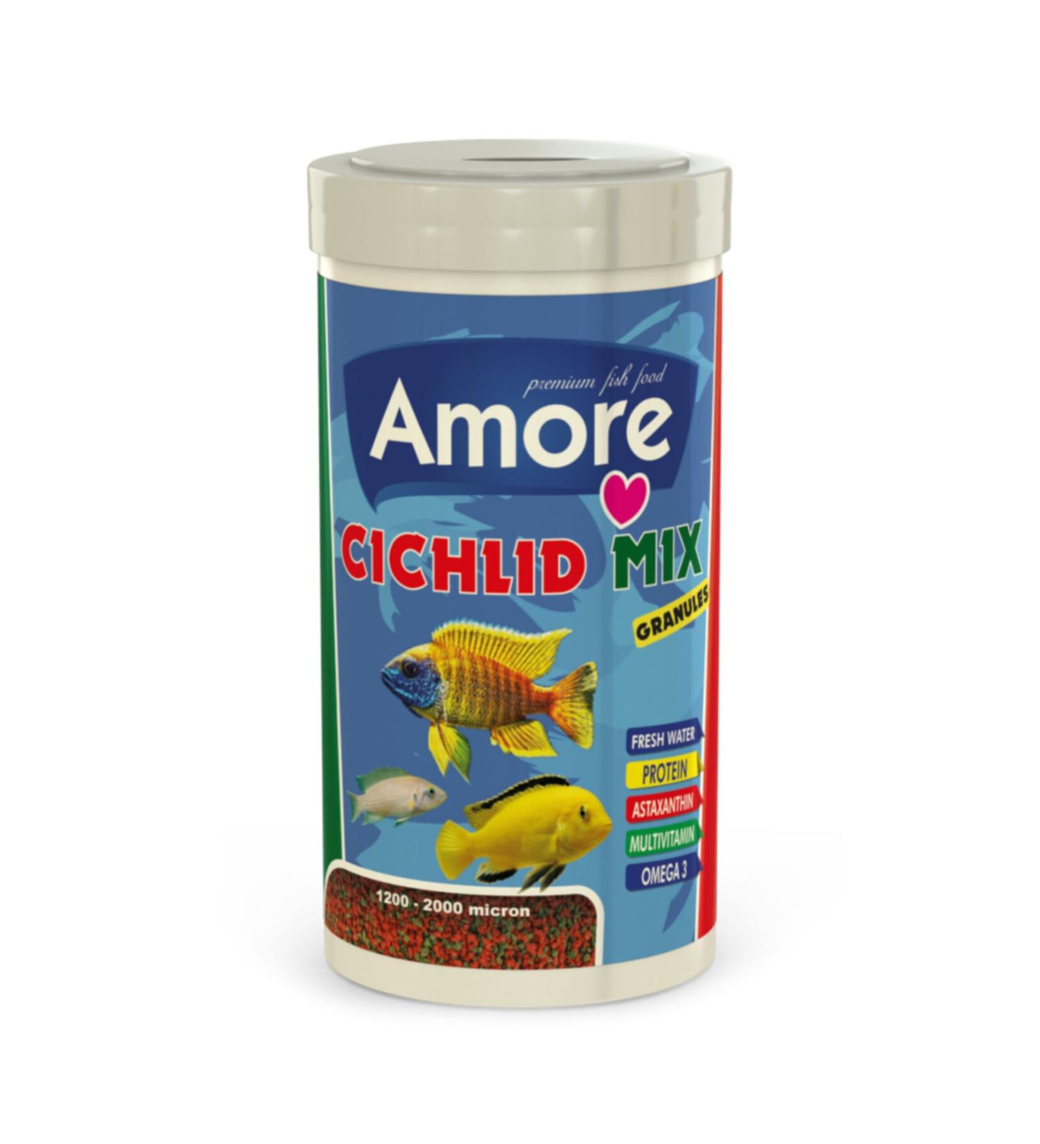 AMORE Cichlid Mix Granules 1000ml Mixed Malawi Cichlid Fish Food