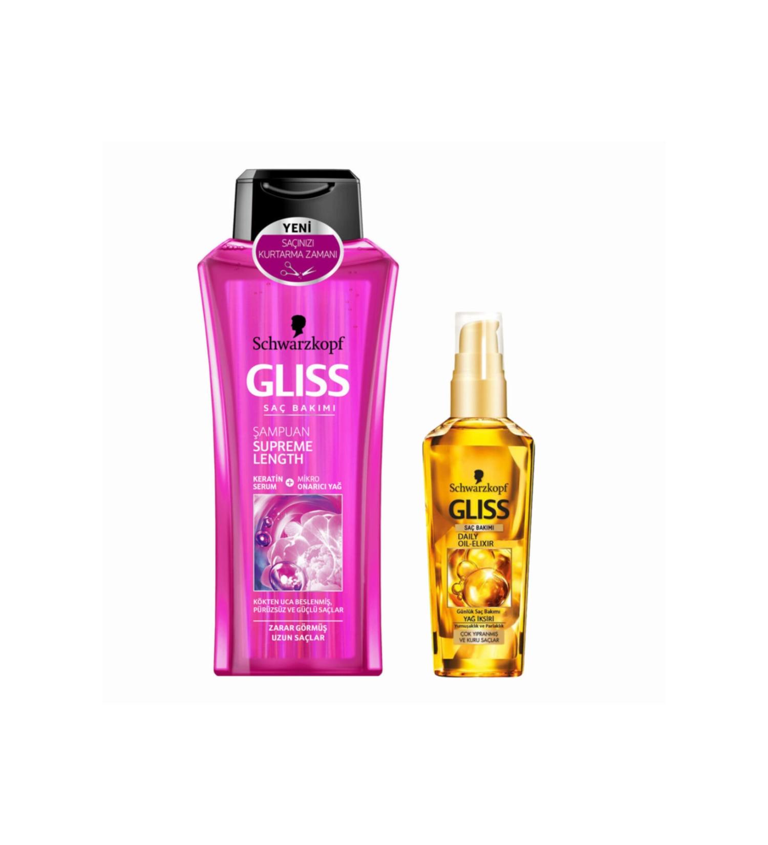 Gliss Supreme Length Shampoo + Gliss Daily Oil Elixir 8690572787113