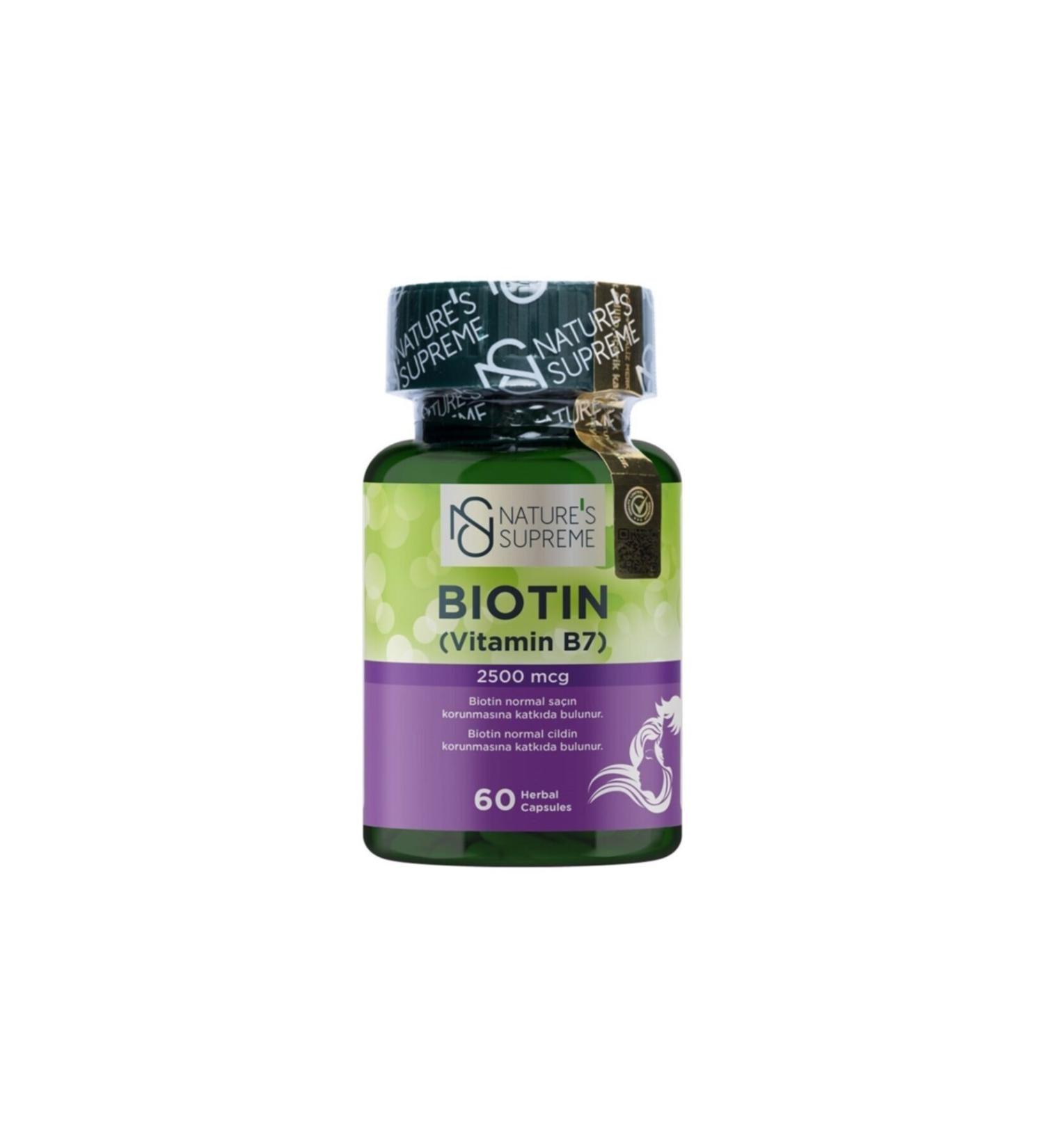 Natures Supreme Biotin 2500 Mcg 60 Capsules