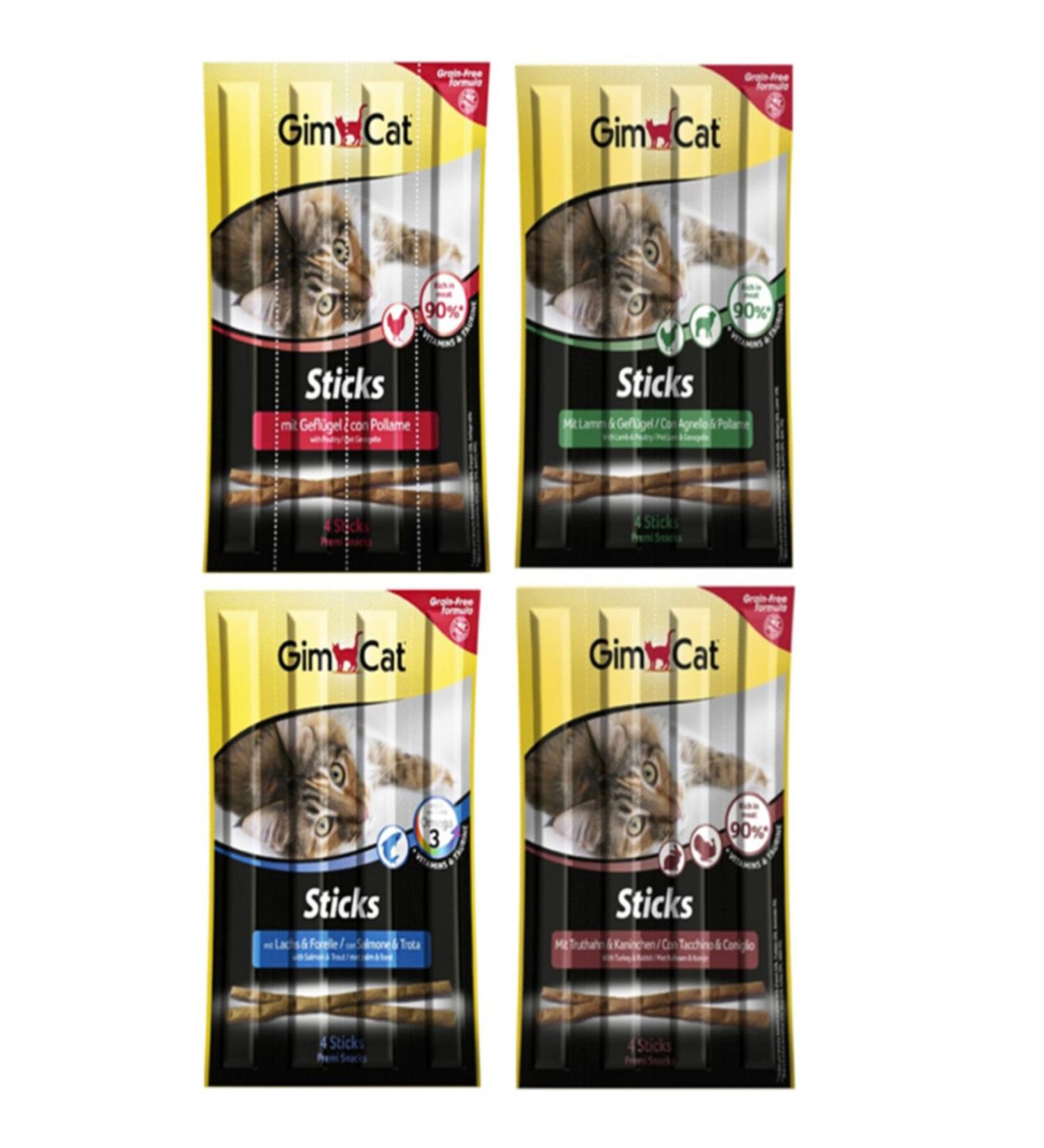 Gimcat Sticks Cat Reward Sticks Super Mixed 4 Pieces 20 Gr x 4 PACKS