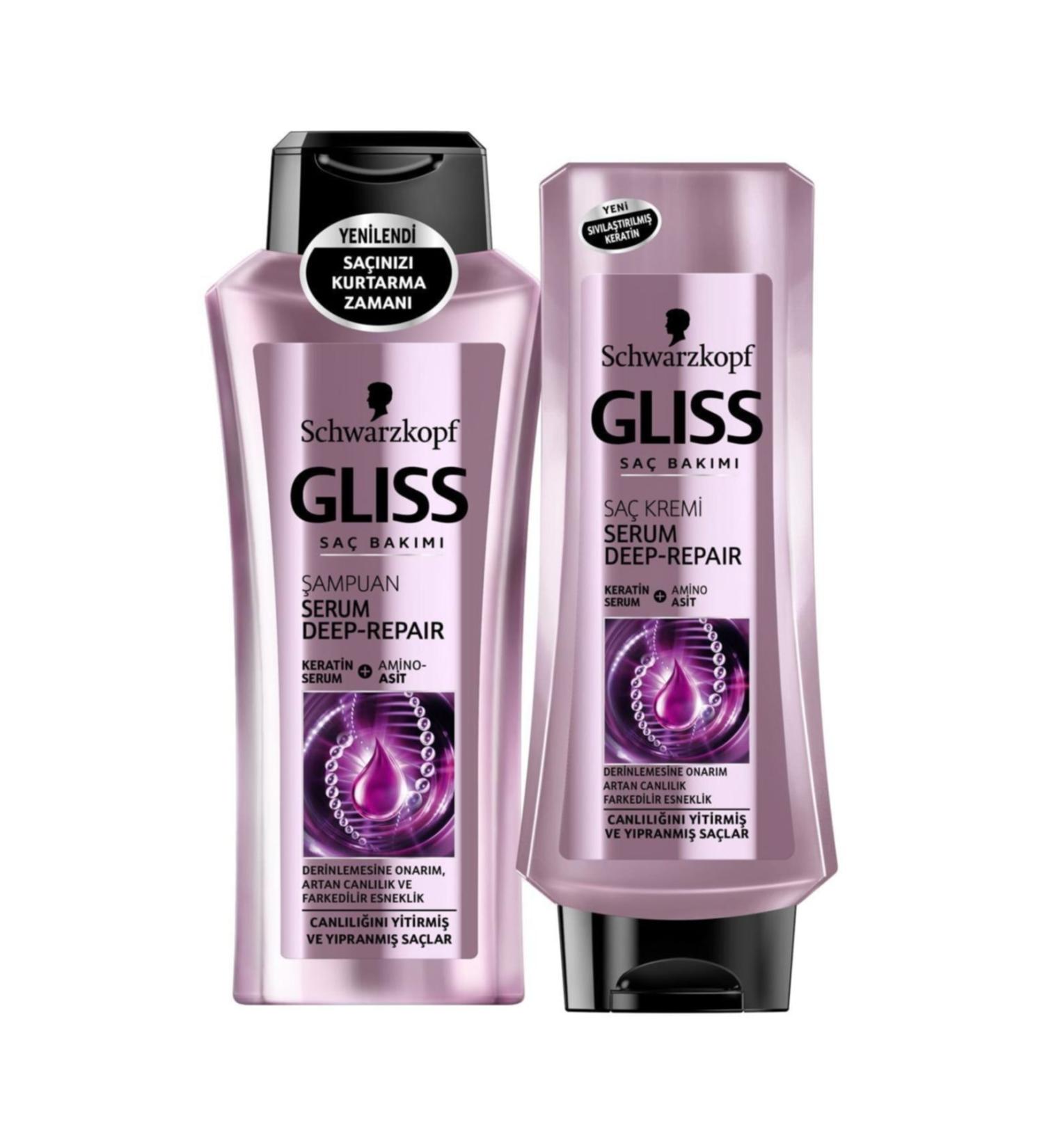Gliss 360ml Serum Deep Repair Shampoo + 360ml Serum Deep Repair Conditioner Set