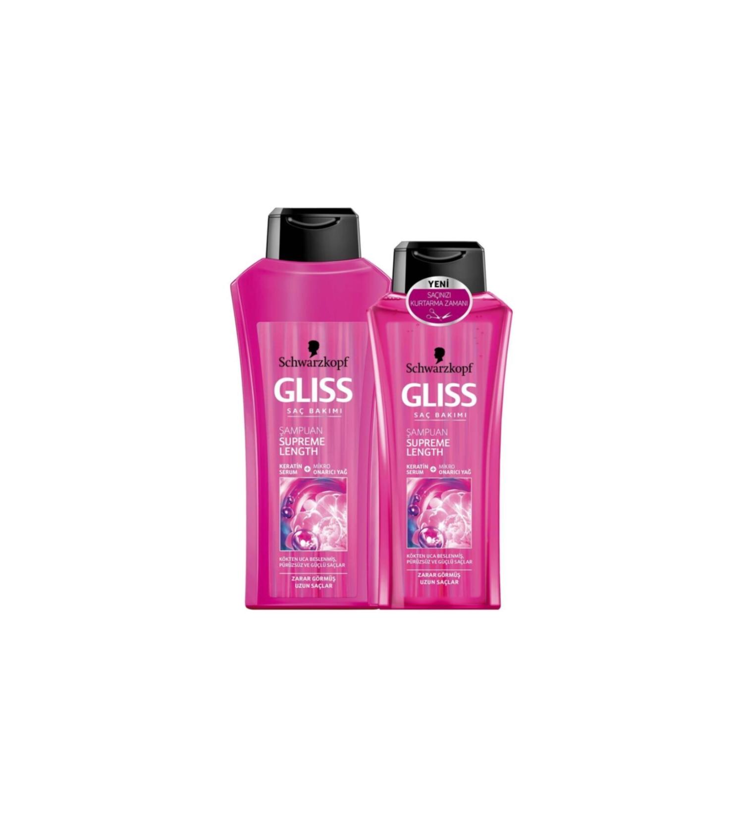 Gliss Supreme Length Shampoo 525 ml + Shampoo 360 ml