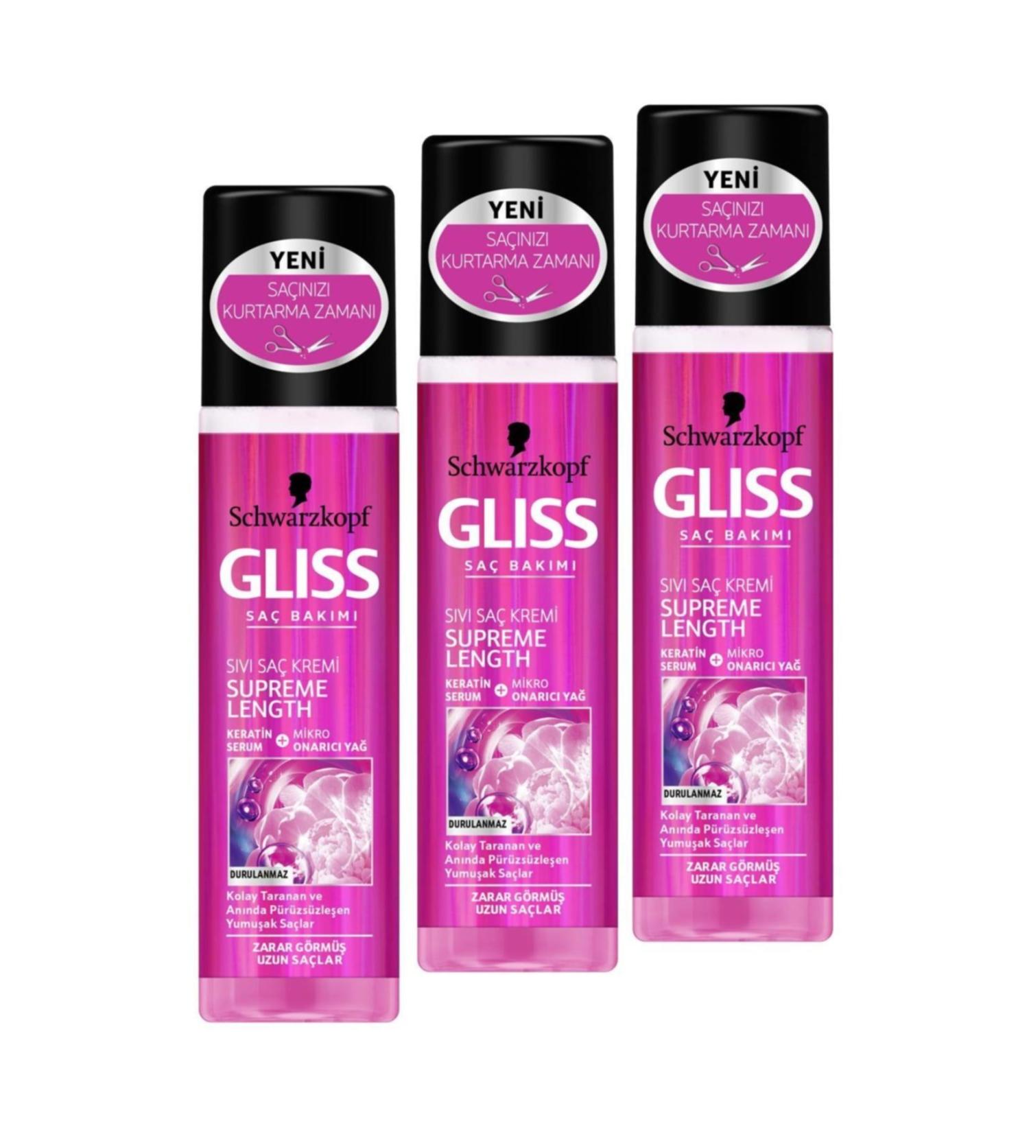 Gliss 200ml Supreme Length Liquid Conditioner * 3 PCS