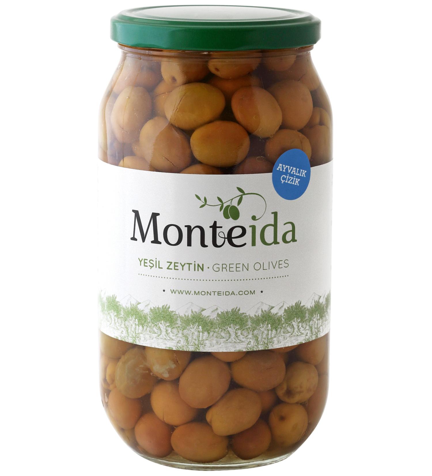 Monteida Ayval k Green Scratched Olives 1000cc