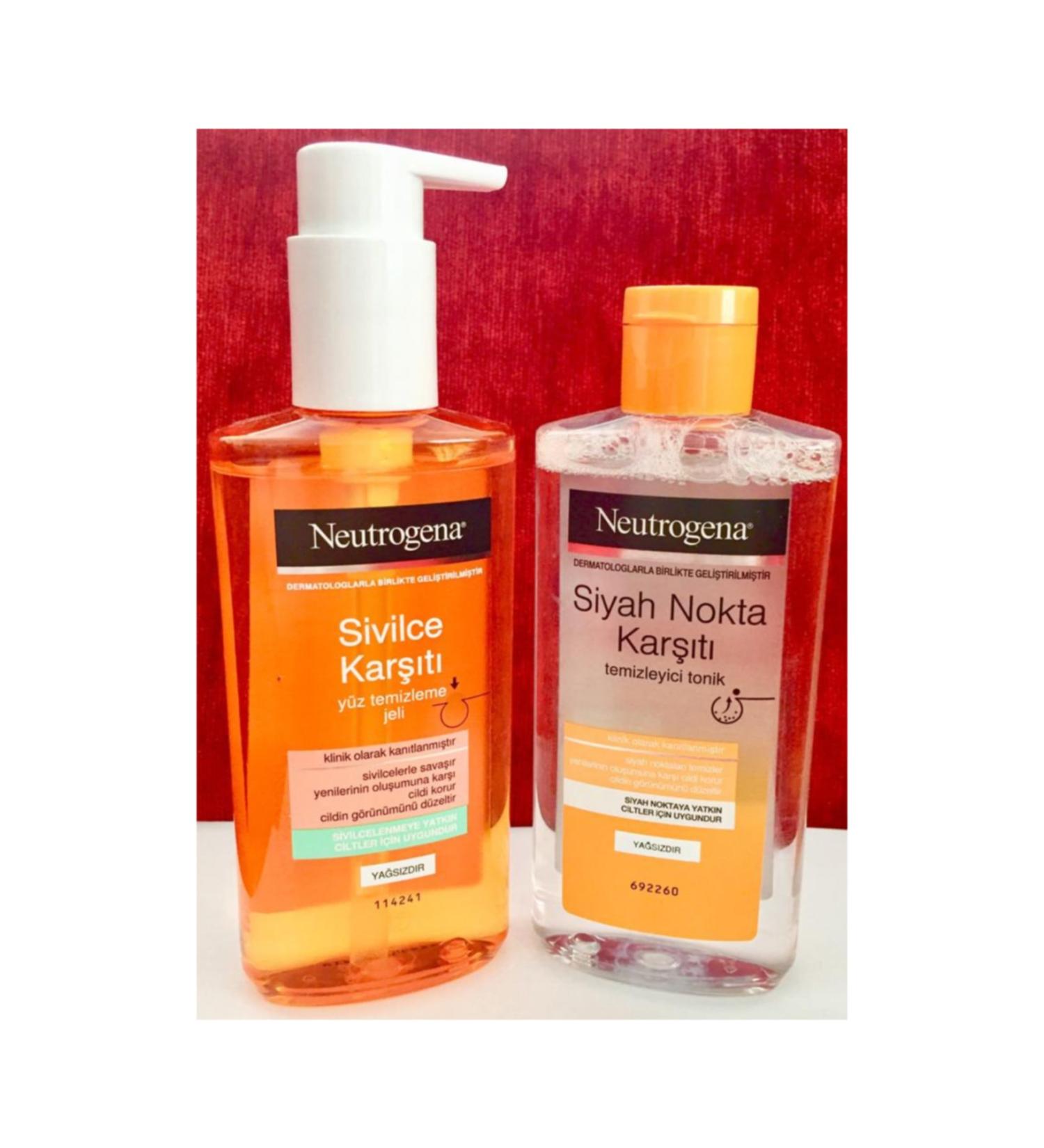 Neutrogena ANTI-ACNE FACE CLEANSING GEL 200ml + ANTI-BLACKHEAD TONIC 200ml