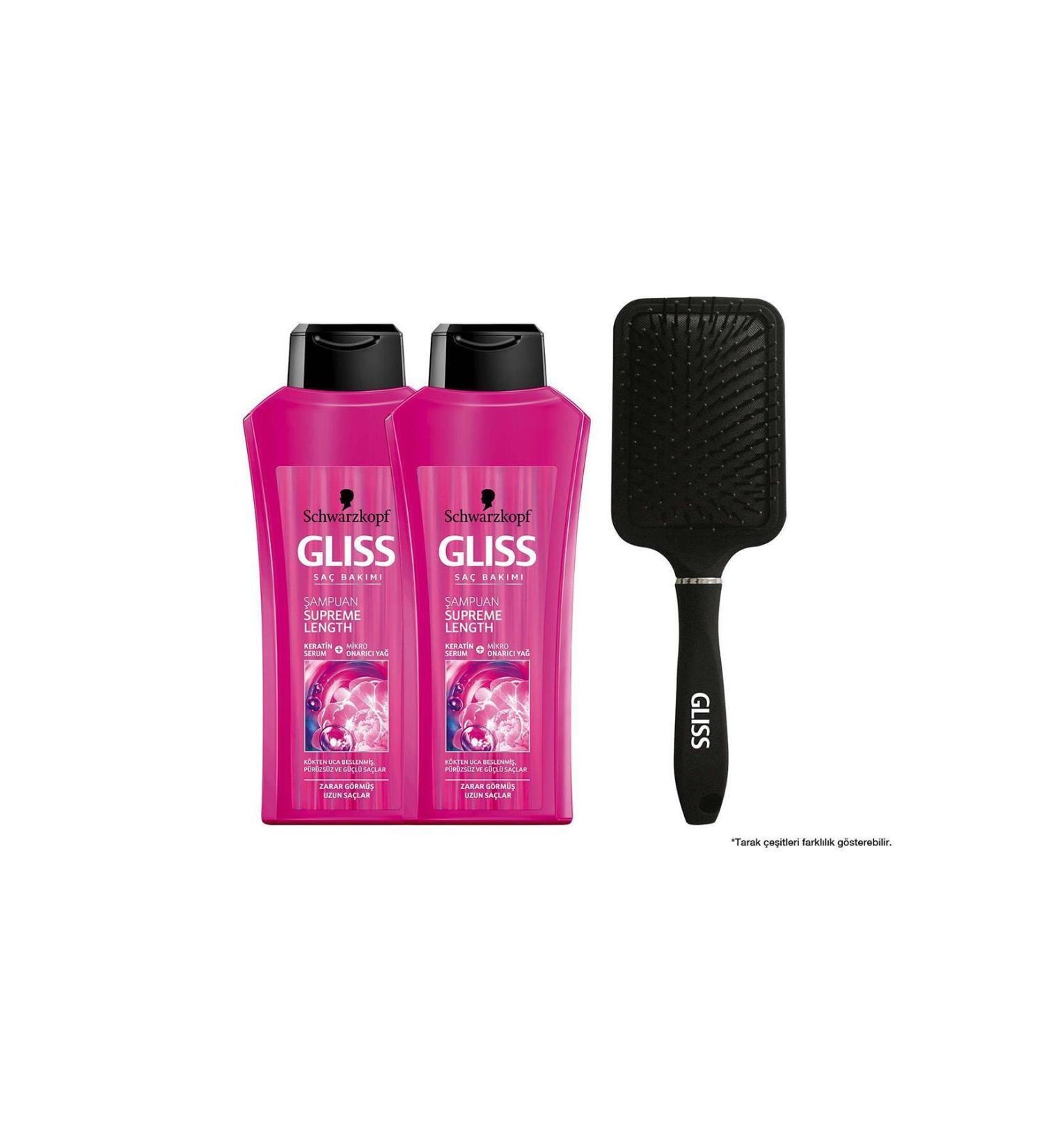 Gliss Supreme Length 525 ml Shampoo x 2 + Comb