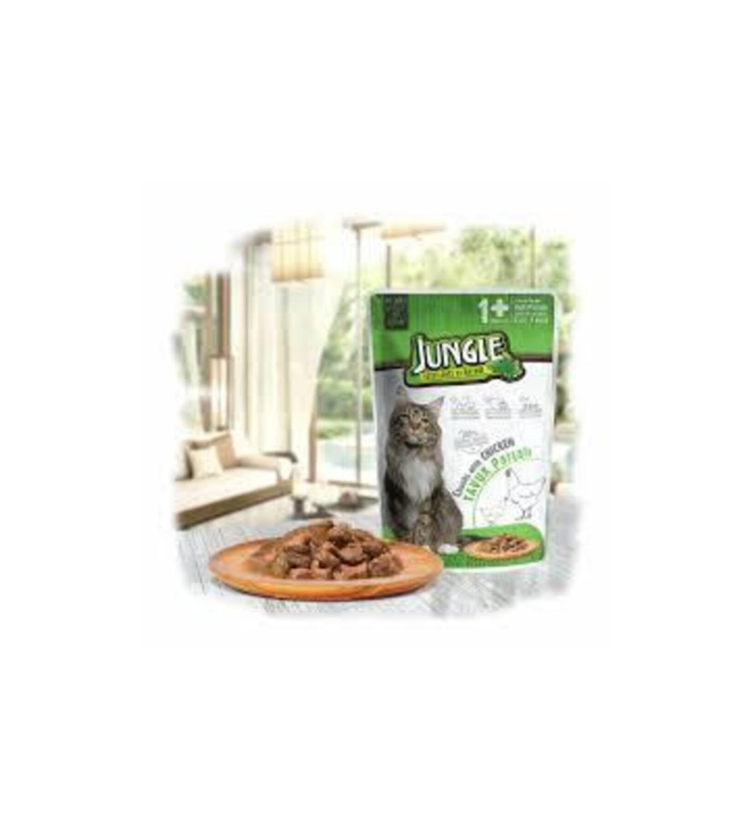 Jungle 10-piece jungle cat bag wet food 100gr chicken