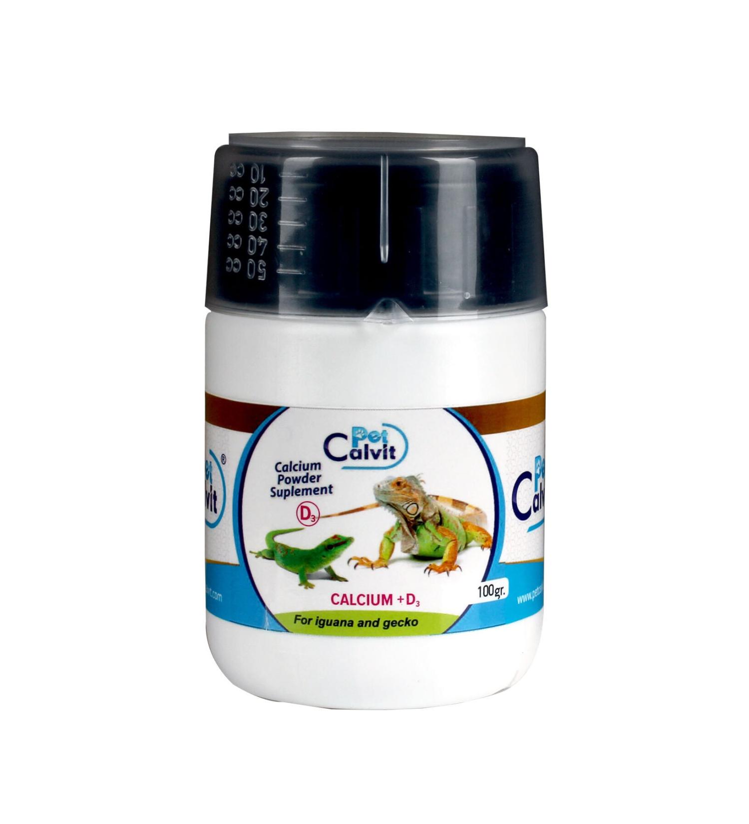 Petcalvit D3 Calcium Powder - For Reptiles Iguana Gecko Dragon Chameleon 100 g - Buy Online on GoSupps.com