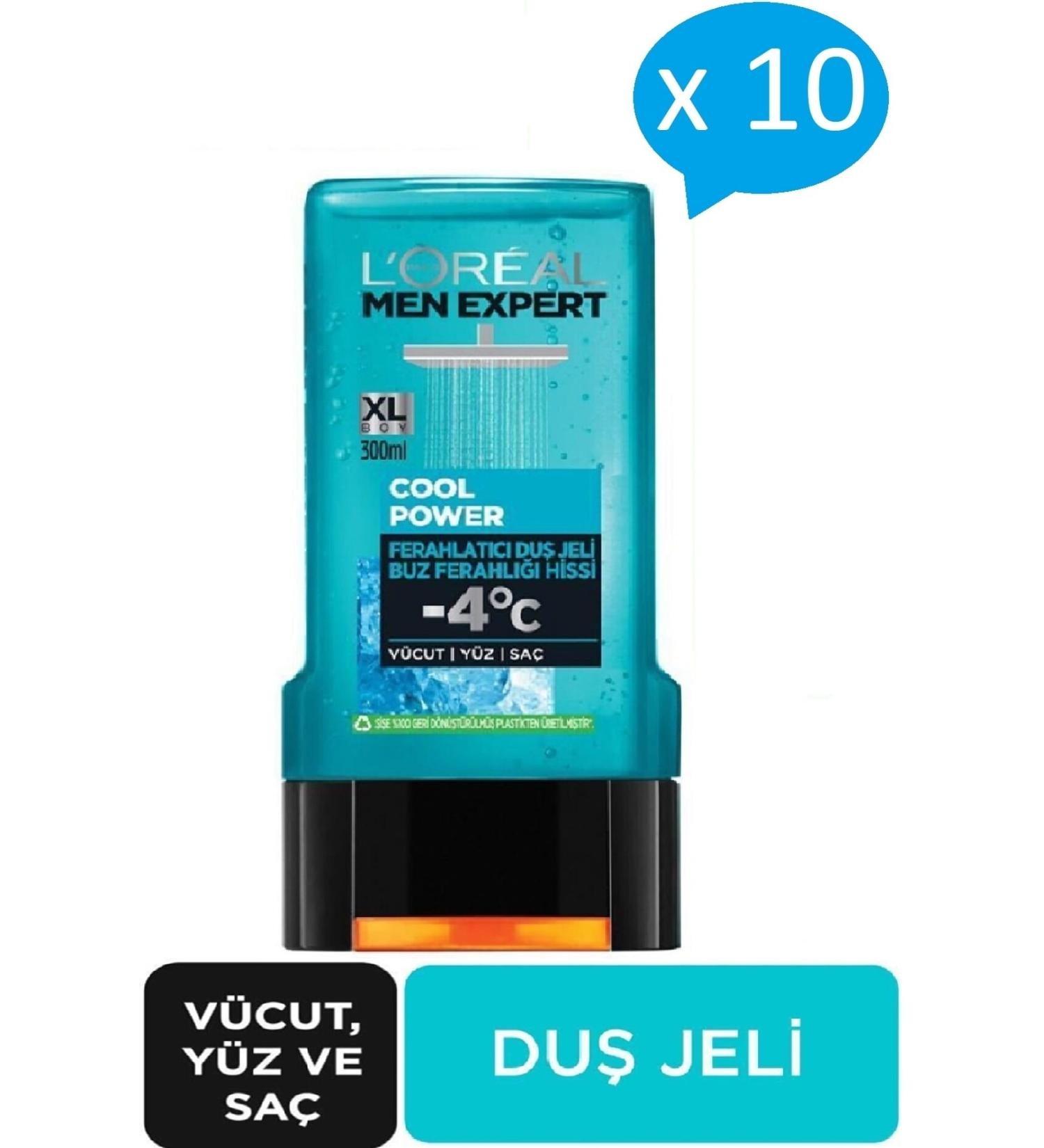 L'Oreal Paris Men Expert Cool Power Refreshing Shower Gel 300 Ml X 10 Pcs - Buy Online on GoSupps.com