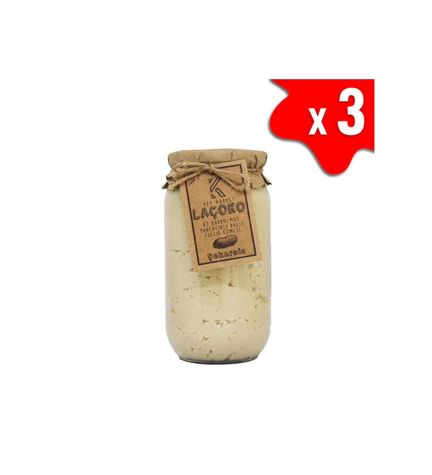 LA OKO 3 Kg Sugar-free Additive-free Gluten-free Lightly Roasted (raw) Peanut Butter with Honey